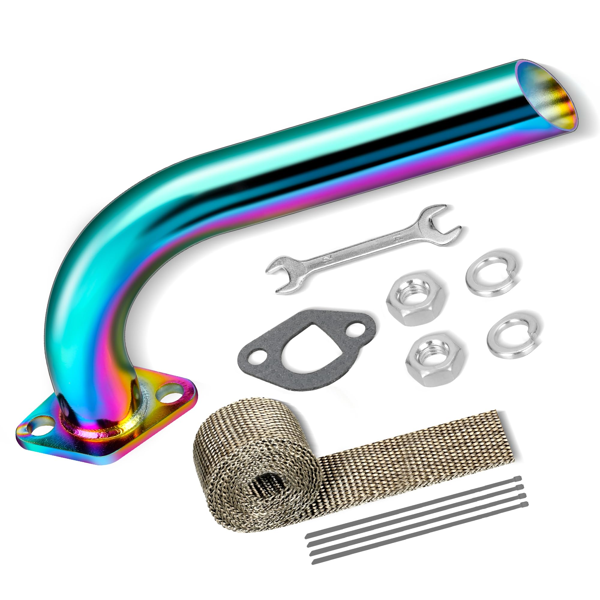 Fvrito 212Cc Exhaust Pipe Kit For Predator 196Cc Coleman Ct200U Bt200X Ct200U-Ex Kt196 6.5Hp Gx160 Gx200 Tillotson Mini Bike Baj