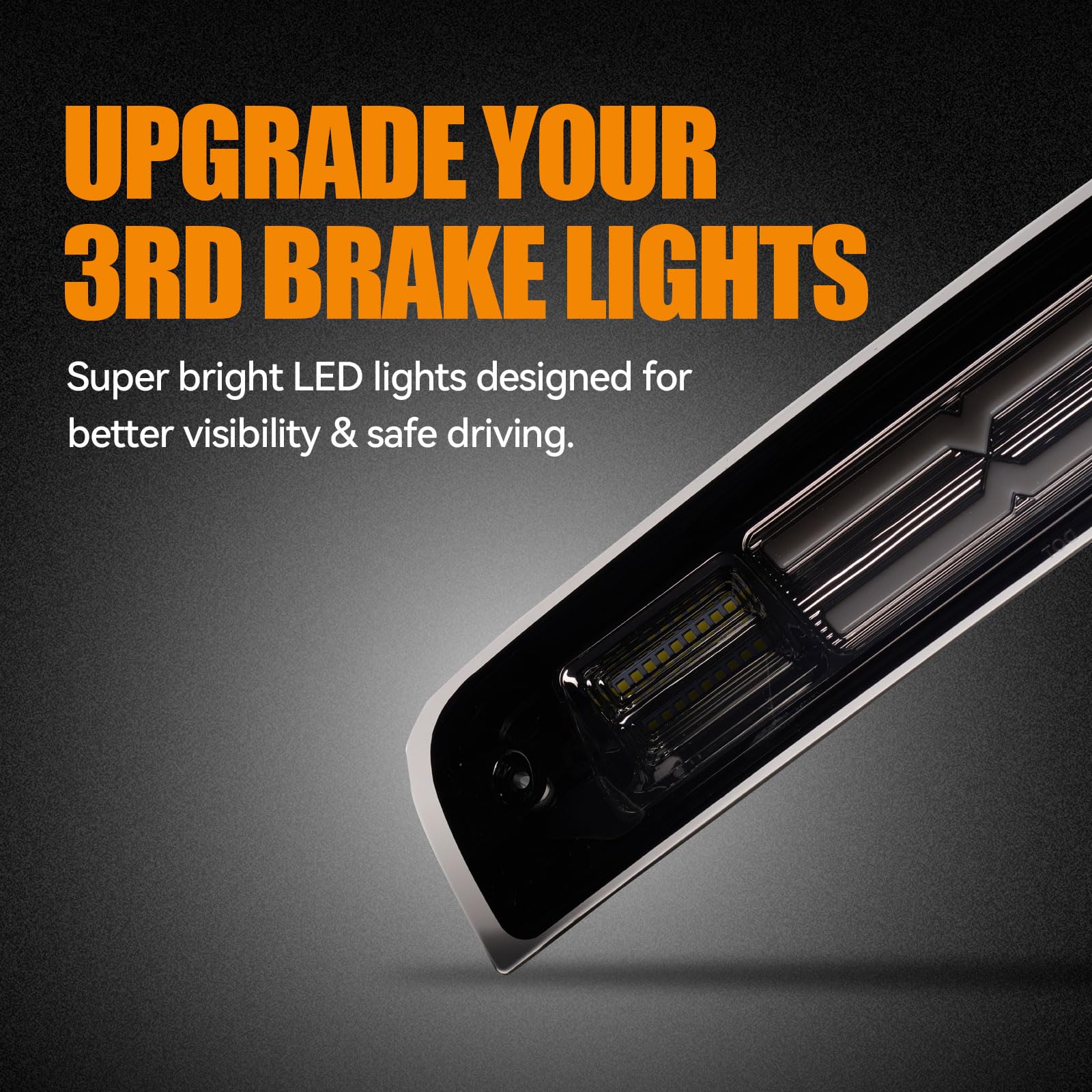 Third 3Rd Brake Light Led For 2009-2017 Dodge Ram 1500, High Mount Rear Brake Lights Assembly For 2010-2017 Ram 2500 3500, Water