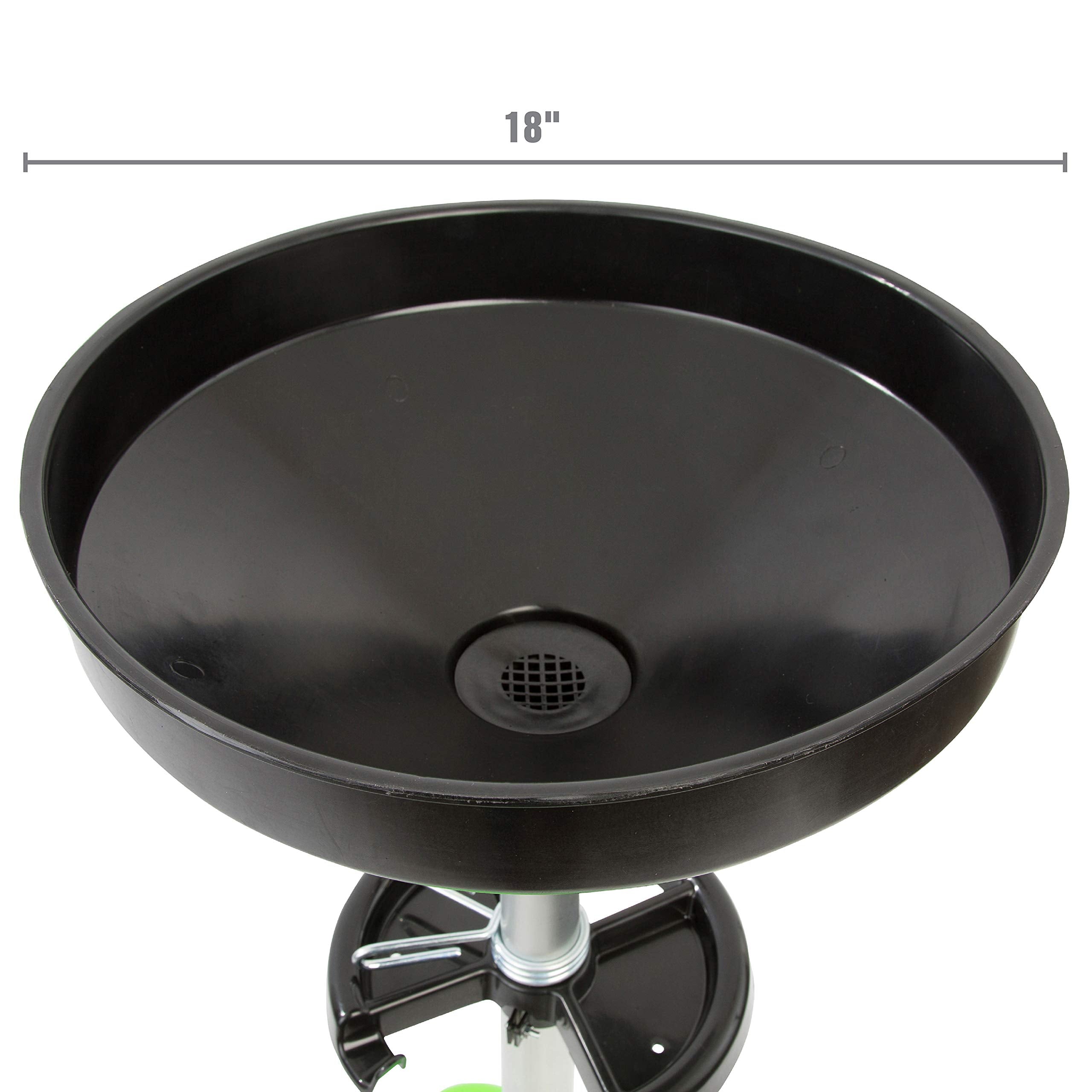 OEMTOOLS 87031 18 Gallon Oil Drain Container, Upright Adjustable Oil Drain Tank with Funnel, Waste Oil Container for Automotive