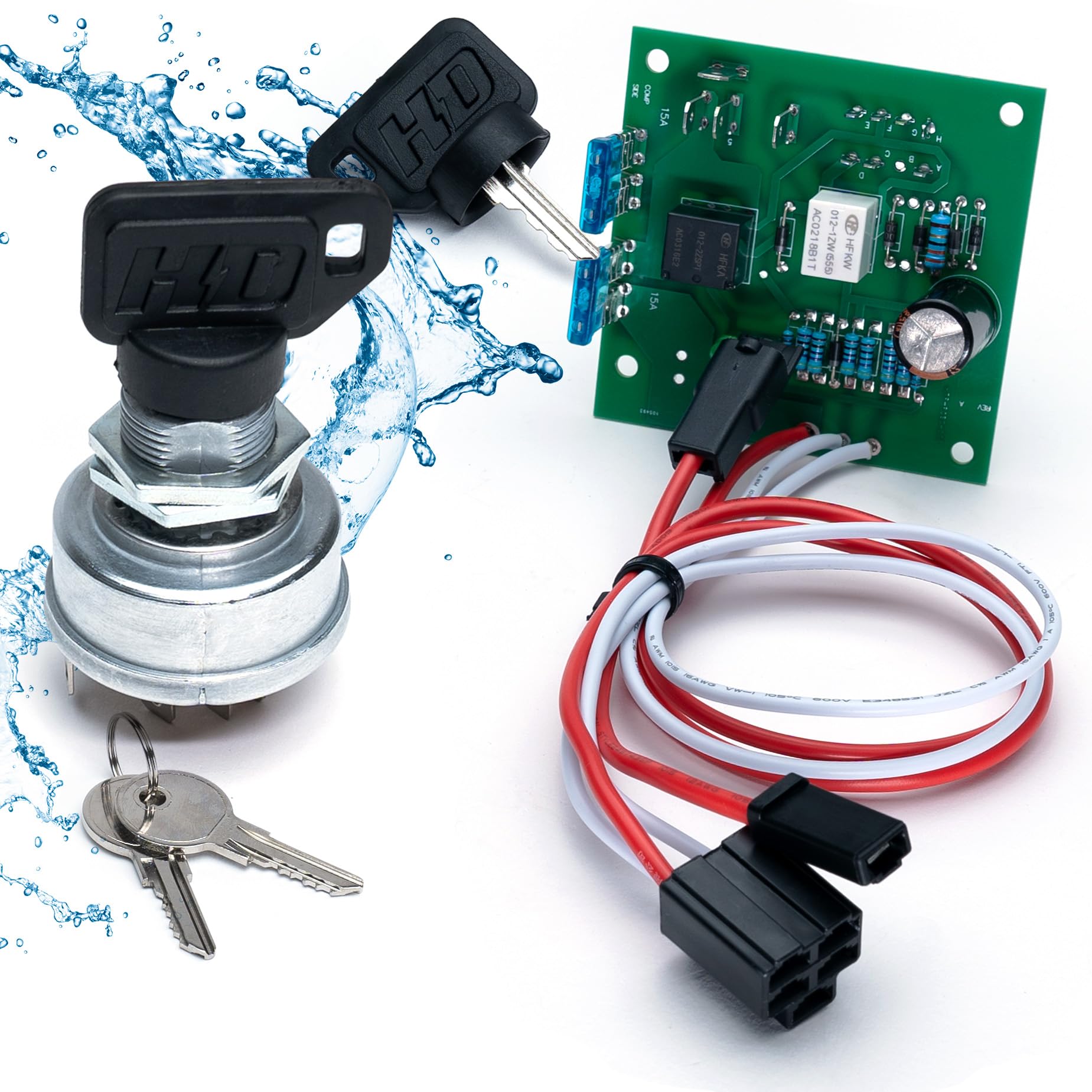 Hd Switch Am136681 Am120819 Ignition Switch Module W/Replaceable Ignition & 2 Umbrella Keys Fits John Deere Model 415 425 445 45