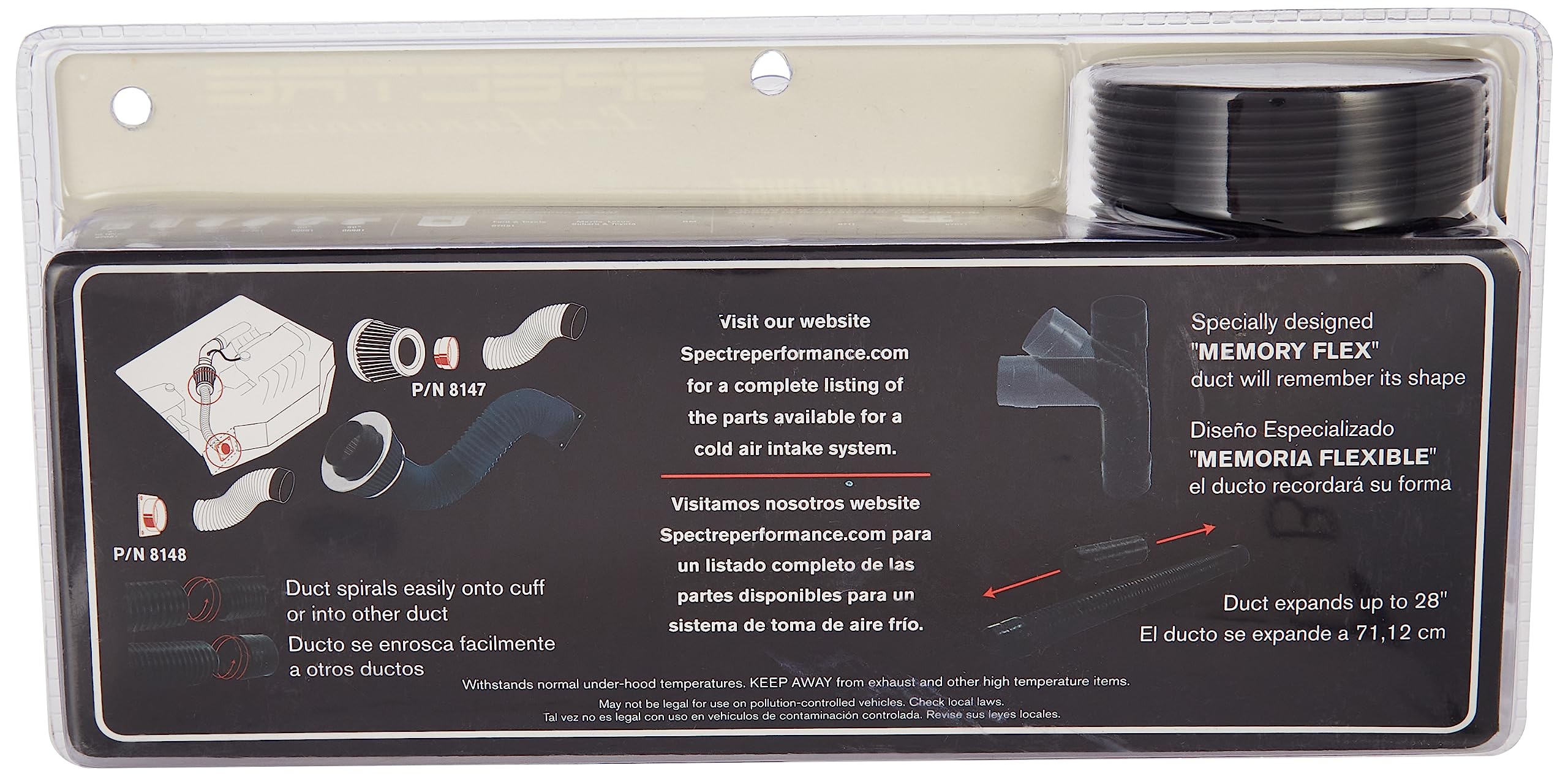 Spectre Performance 8741 Black 3'' Air Duct Hose