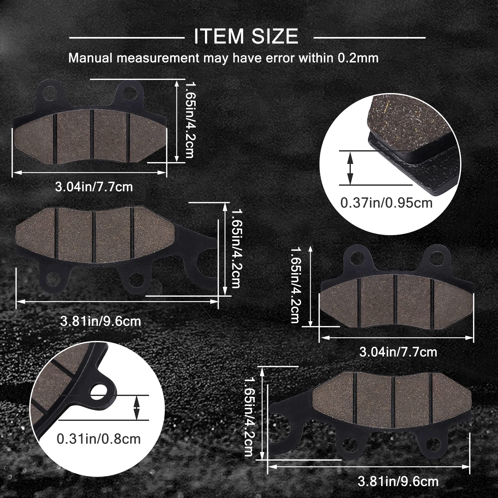 Rhino 660 700 Brake Pads Front and Rear Compatible with Yamaha Rhino 660 YXR660 4x4 2004-2007 / Raptor 700 700R YFM700 2006-2012