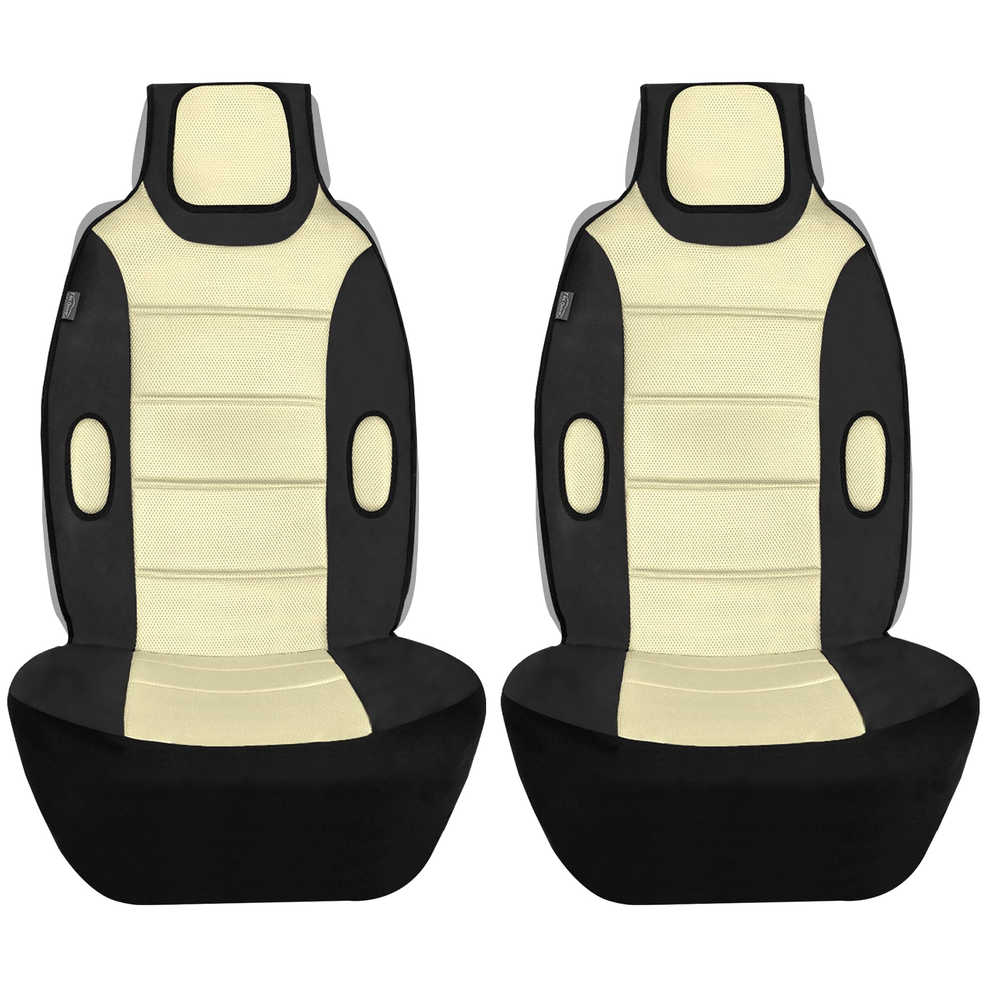 FH Group Front Set Premium 3D Air Mesh Automotive Seat Cushion - Universal Fit, Car Seat Cushions, Airbag Compatible Car Seat Cover for SUV, Sedan, Van, Beige
