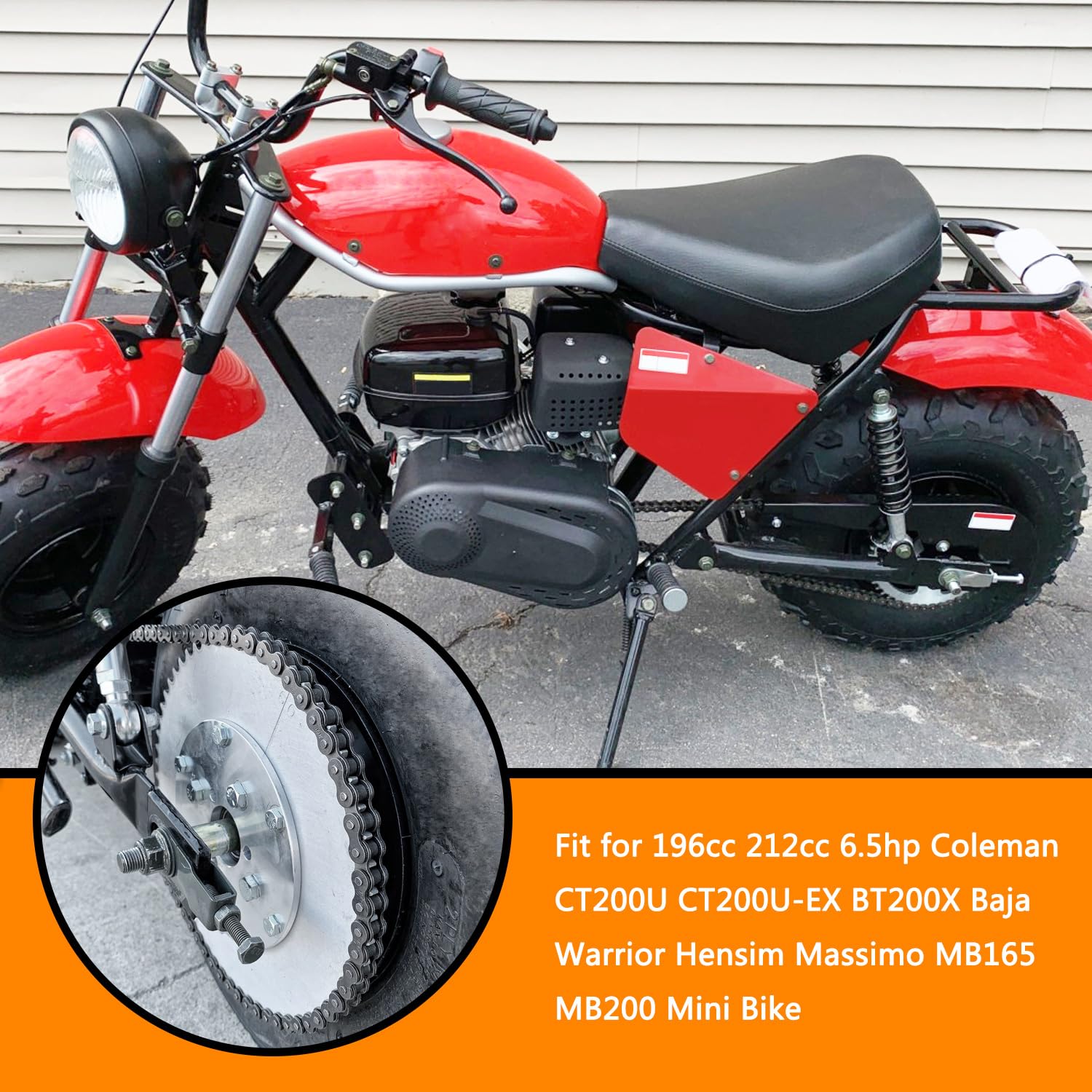 Holato Rear #420 Drive Chain 90 Links + Master Link For Coleman 196Cc 212Cc 6.5Hp Ct200U Ct200U-Ex Bt200X Baja Warrior Hensim Mb200 Massimo Trailmaster Mb165 Mini Bike Heavy Duty Parts