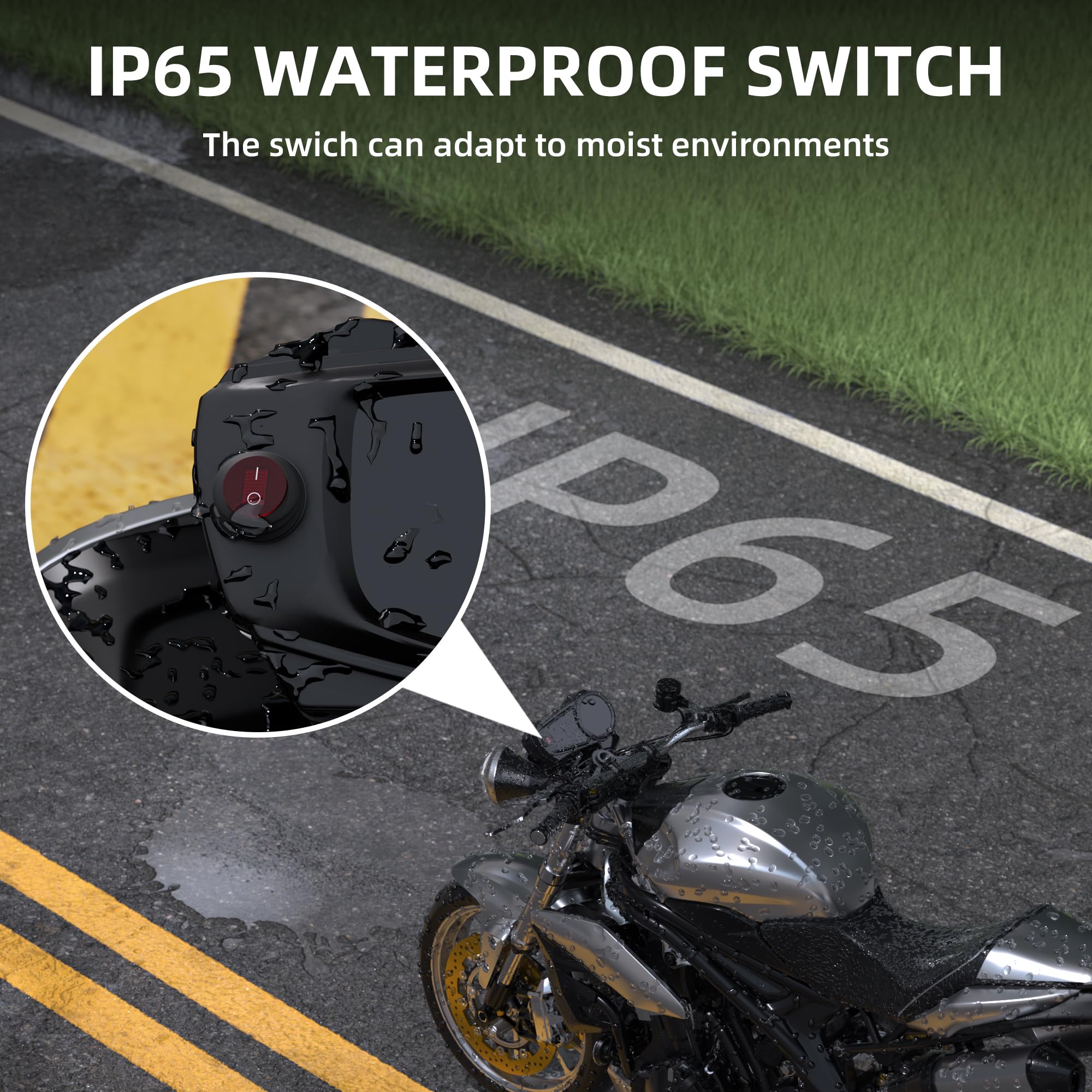 Daiertek Rocker Switch 12V 20A Waterproof Marine Round Rocker Switch Red Led Lighted [Ul Listed] On Off Toggle Switch 3 Pin Spst