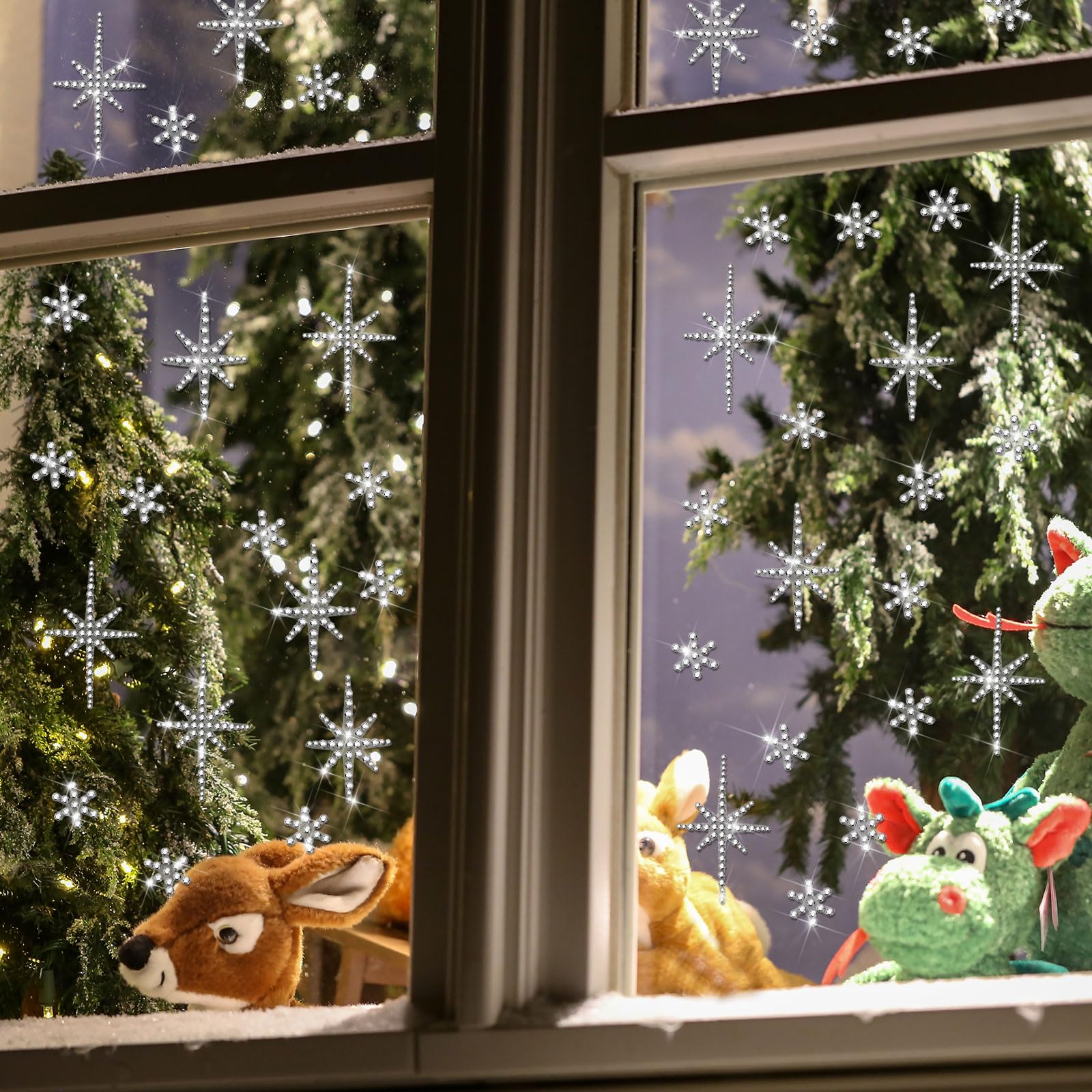 Epakh 76 Pcs Rhinestone Star Of Bethlehem Stickers Self Adhesive Stickers Silver Crystal Rhinestone For Holiday Christmas Packag