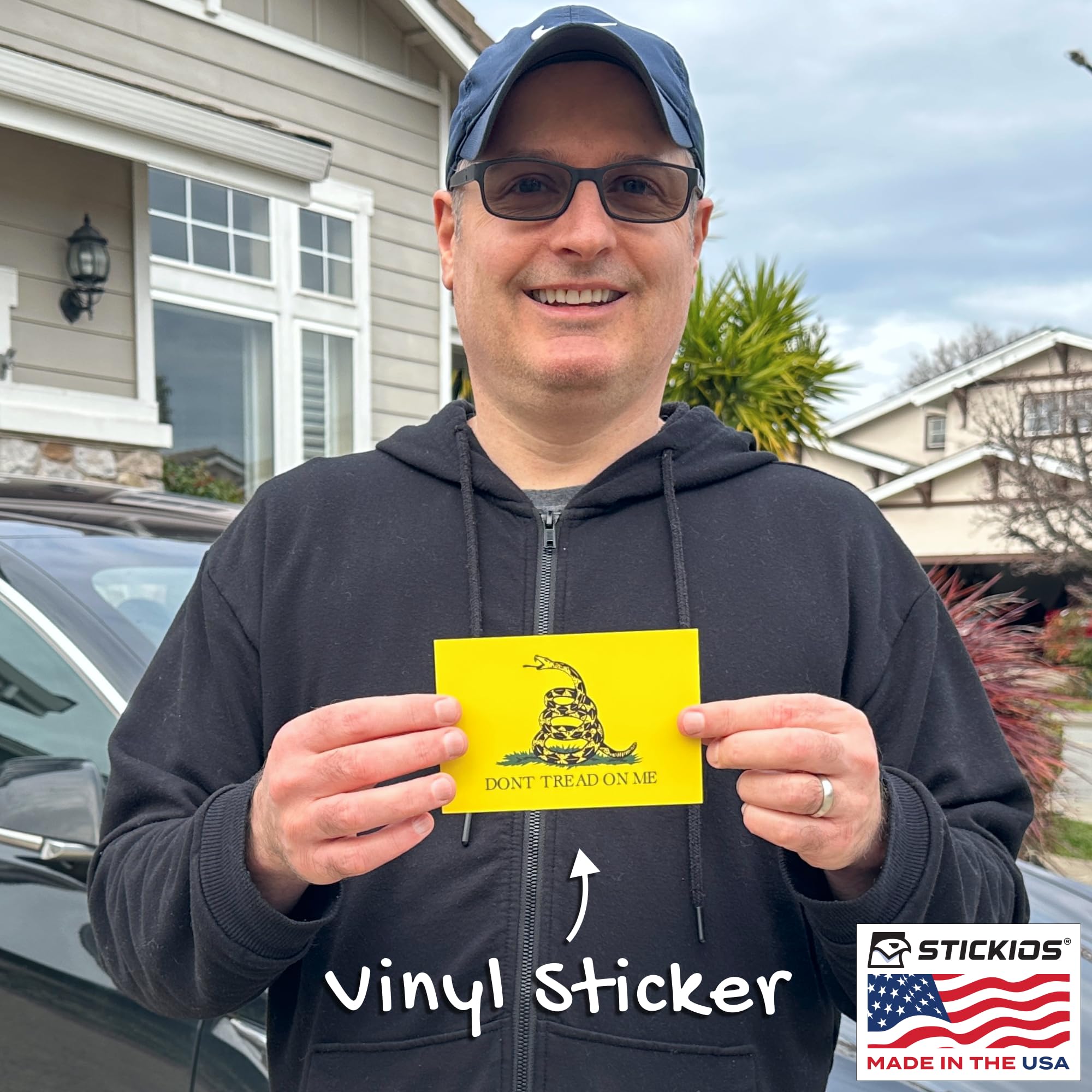 Stickios Dont Tread On Me Sticker - Gadsden Flag Stickers for Cars, Trucks, Windows - Patriotic American Flag Decal - Classic Ye