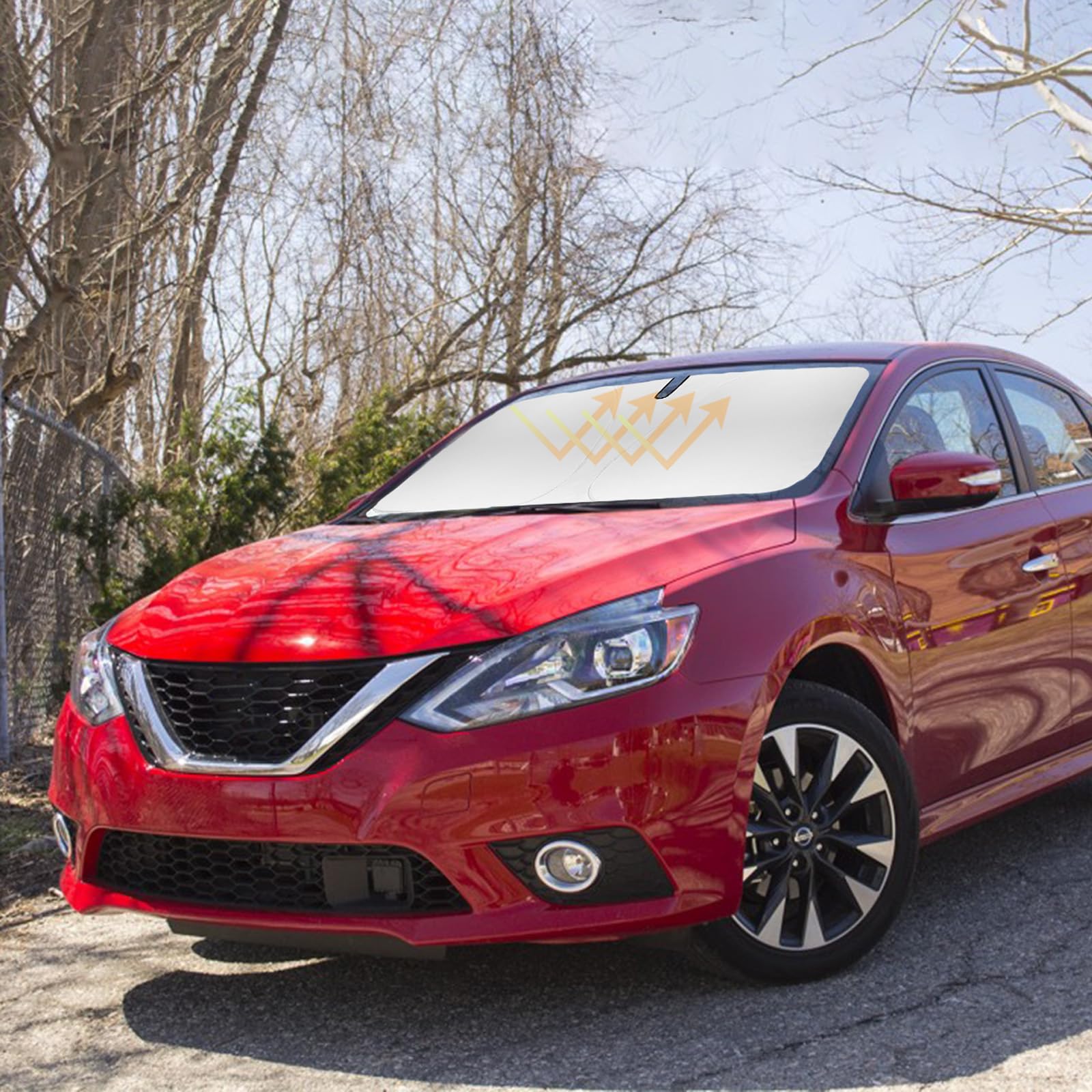 Sun Shade For Sentra Sedan Windshield Sunshades For 2014-2018 2019 Nissan Sentra Sedan Accessories Windshield Cover Foldable Fro