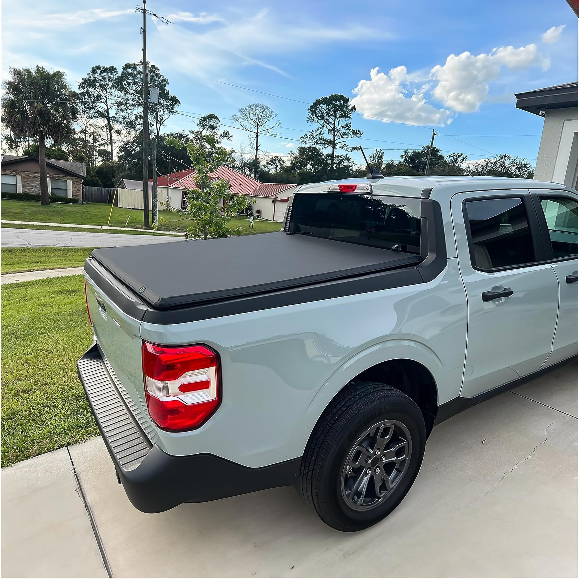 Autosaver88 Soft Tri-Fold Truck Bed Tonneau Cover Fits For Toyota Tacoma 2016-2023 (Excl. Trail Edition) 6Ft Bed