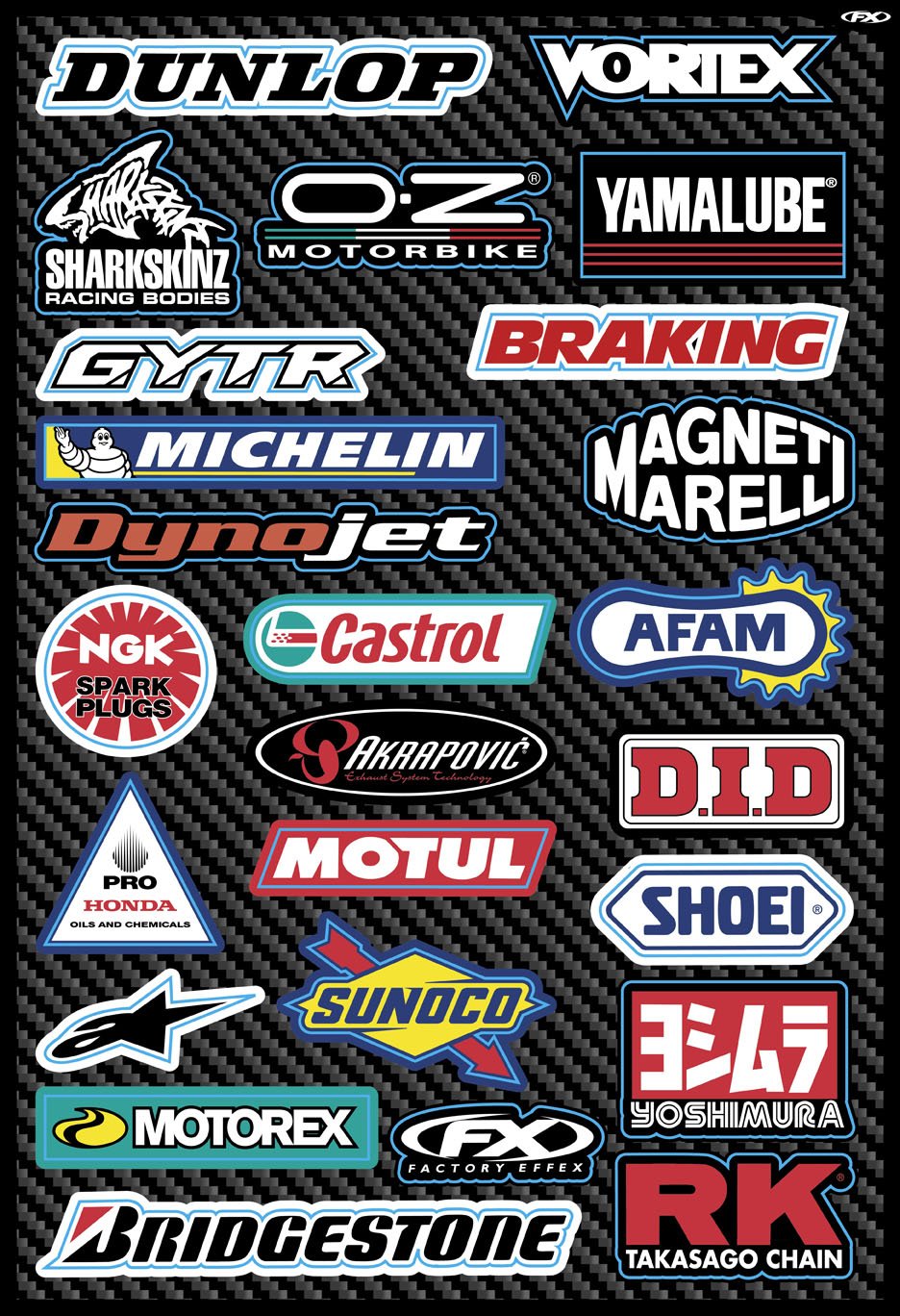 Factory Effex 59-1568800 Street Sponsor Sticker KIT
