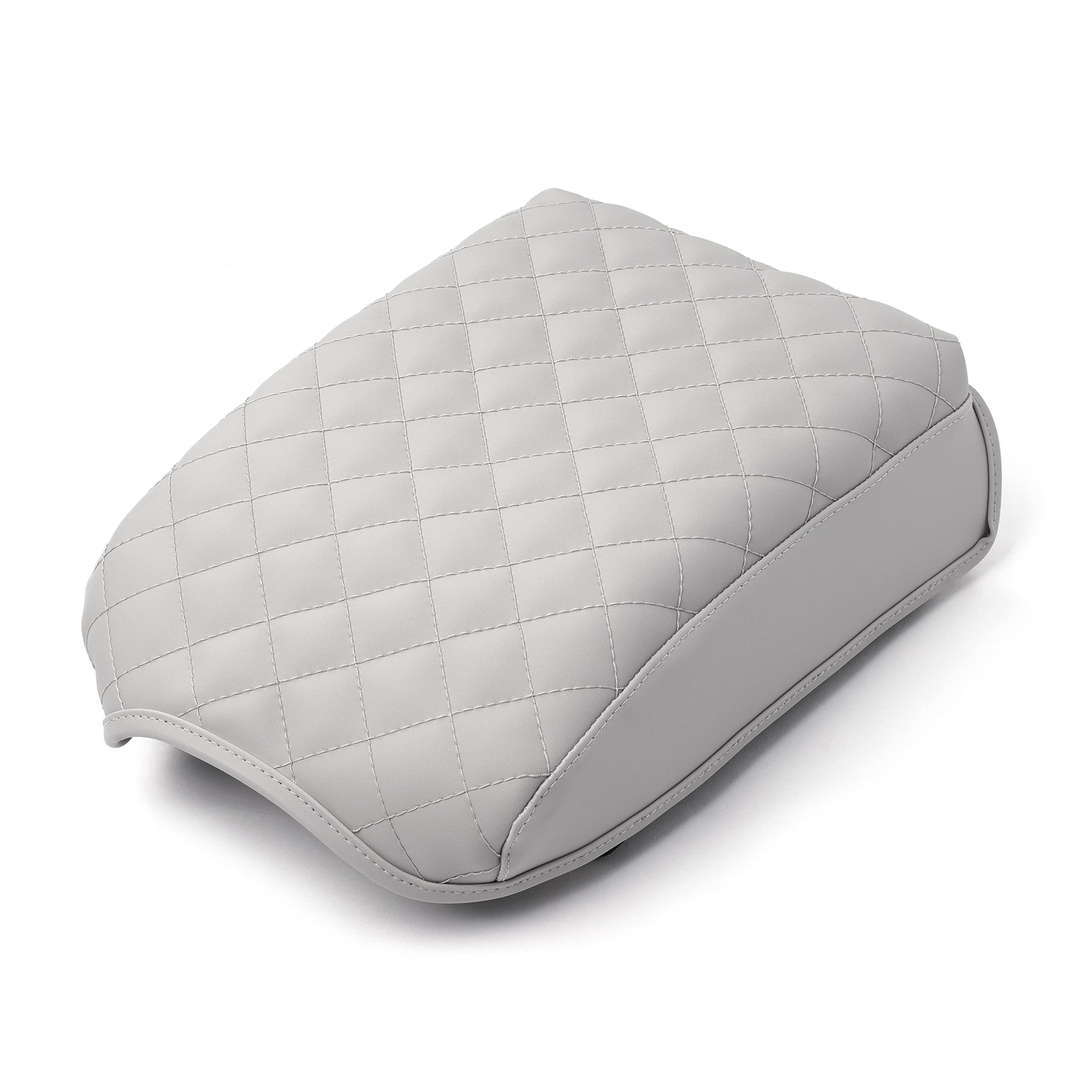 Kmmotors Telluride Console Cover Armrest Cushion, Vegan Leather, Console Lid Protector, Anti-Scratch(Light Gray)