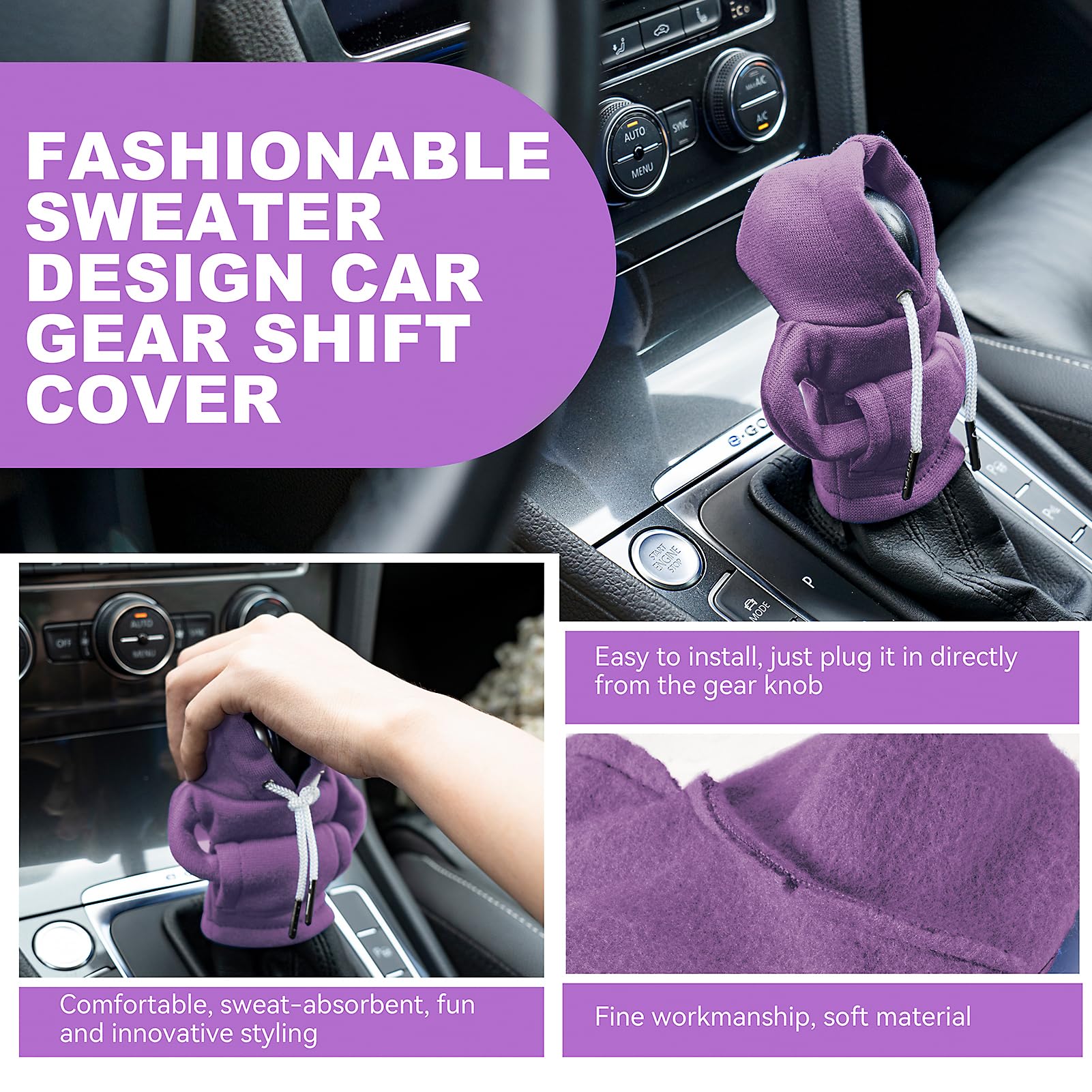 Gear Shift Hoodie, Universal Car Shift Knob Cover, Mini Hoodie For Car Shifter, Automotive Interior Cute Gadgets Car Accessories