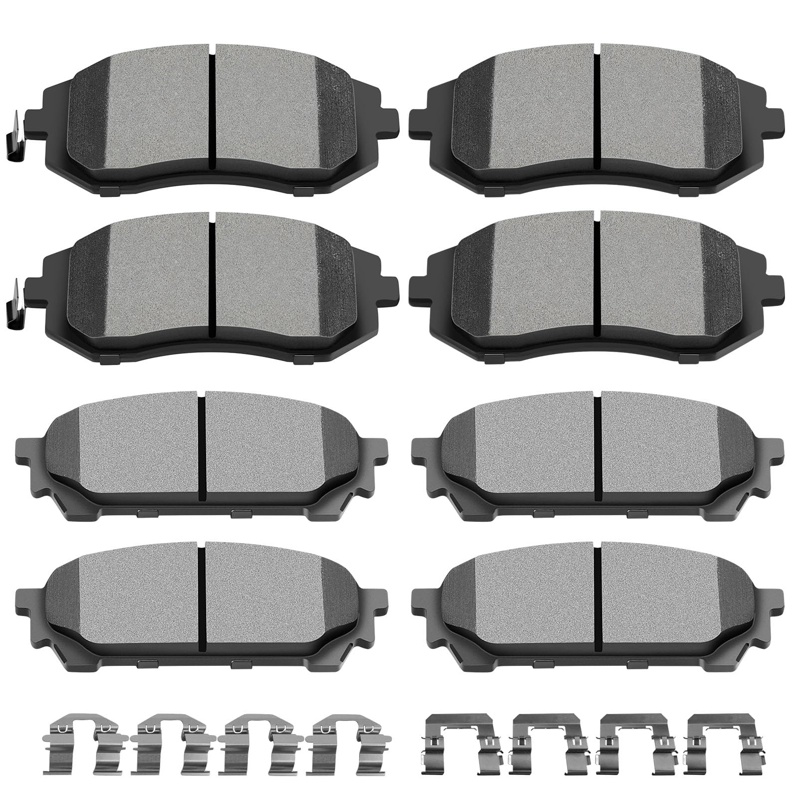 SCITOO Ceramic Front Rear Disc Brake Pad Set fit for 2005-2006 for Saab 9-2X, 2004-2008 for Subaru forester, 2003-2007 for Subar