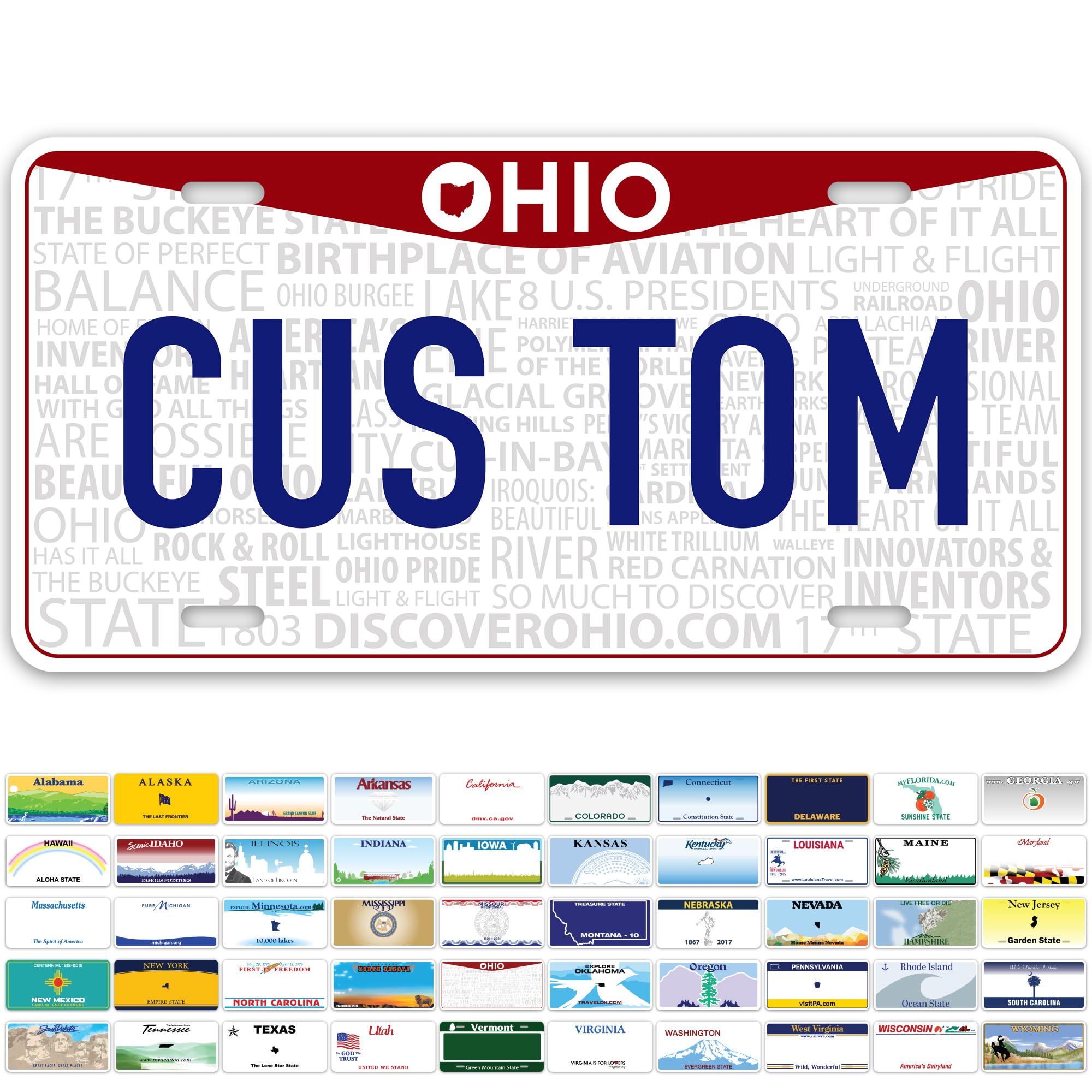 Custom Ohio License Plate, Personalized License Plates For Car, 6X12 Inch, Rust-Free Fade Resistant Aluminum, Usa Made By My Sig
