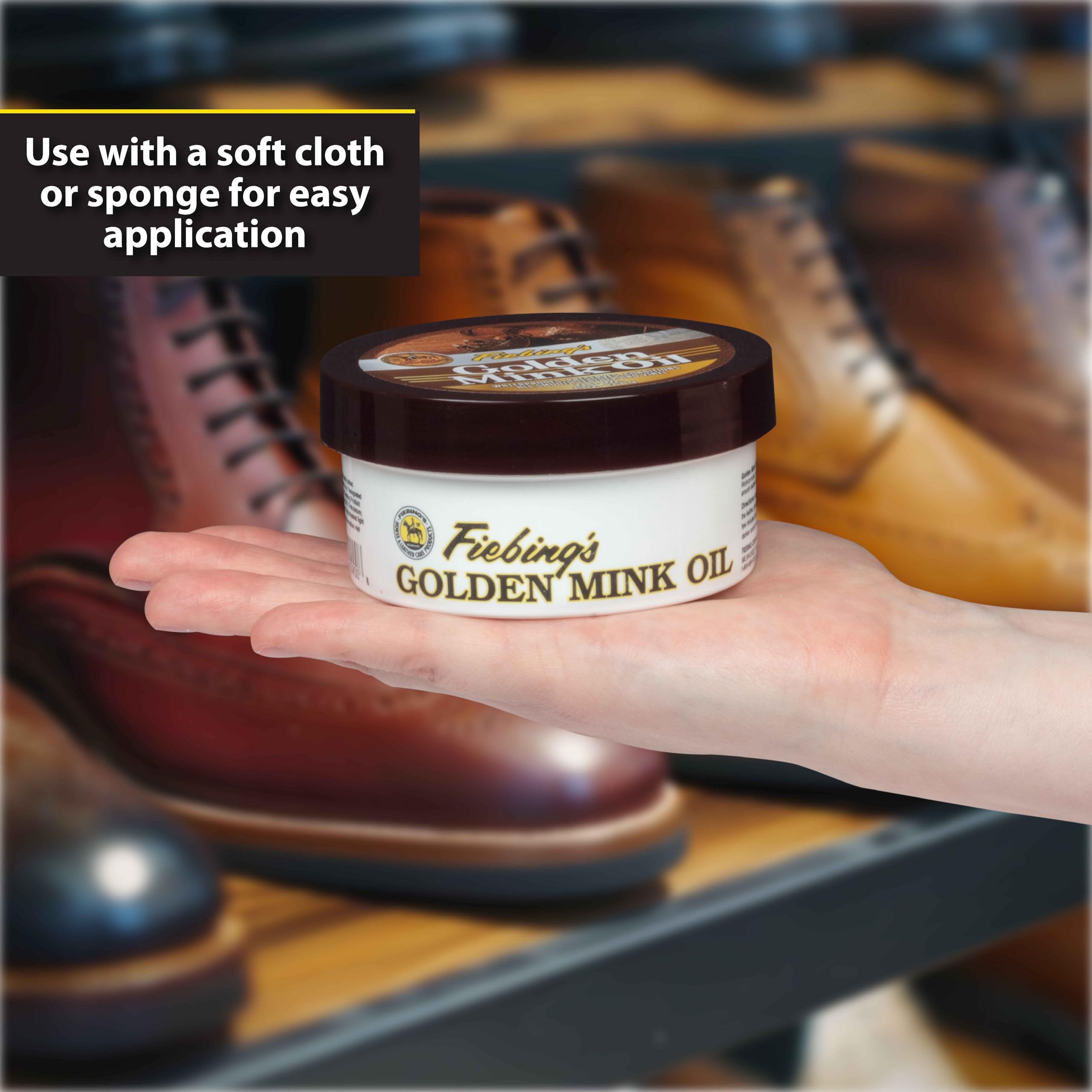 Fiebing'S Golden Mink Oil For Leather Boots (6 Oz) - Leather Cleaner & Conditioner - Waterproof, Preserve, Soften All Smooth Lea