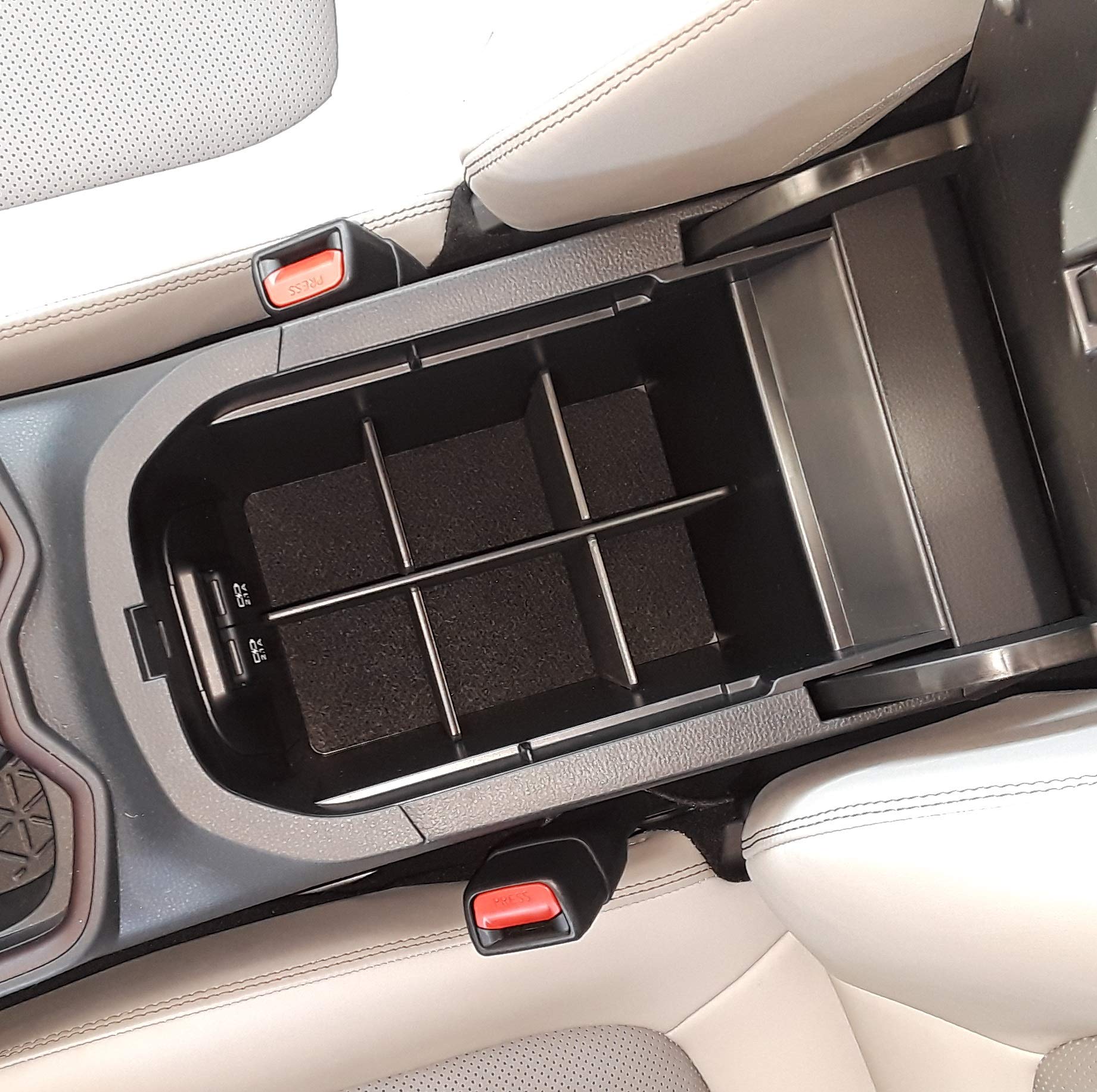 Vehicle OCD Center Console Organizer for Toyota RAV4 (2019-2025) - Black, Made in USA, Model SLX158, Durable Plastic