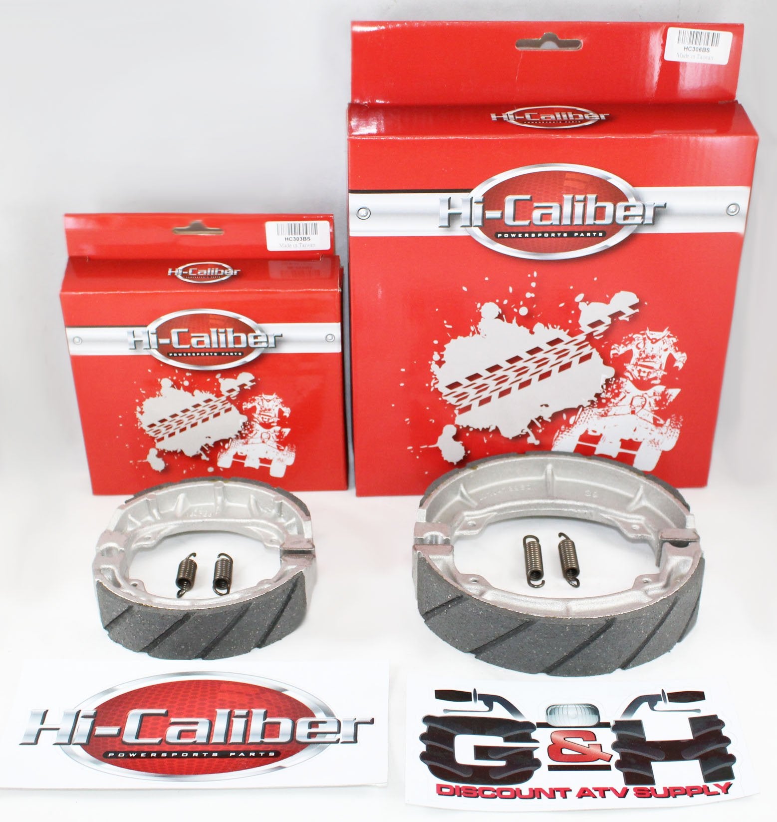 Grooved Front & Rear Brake Shoes With Springs Set For The Honda Atc 200S And 200E 200Es Big Red 3-Wheel Atvs