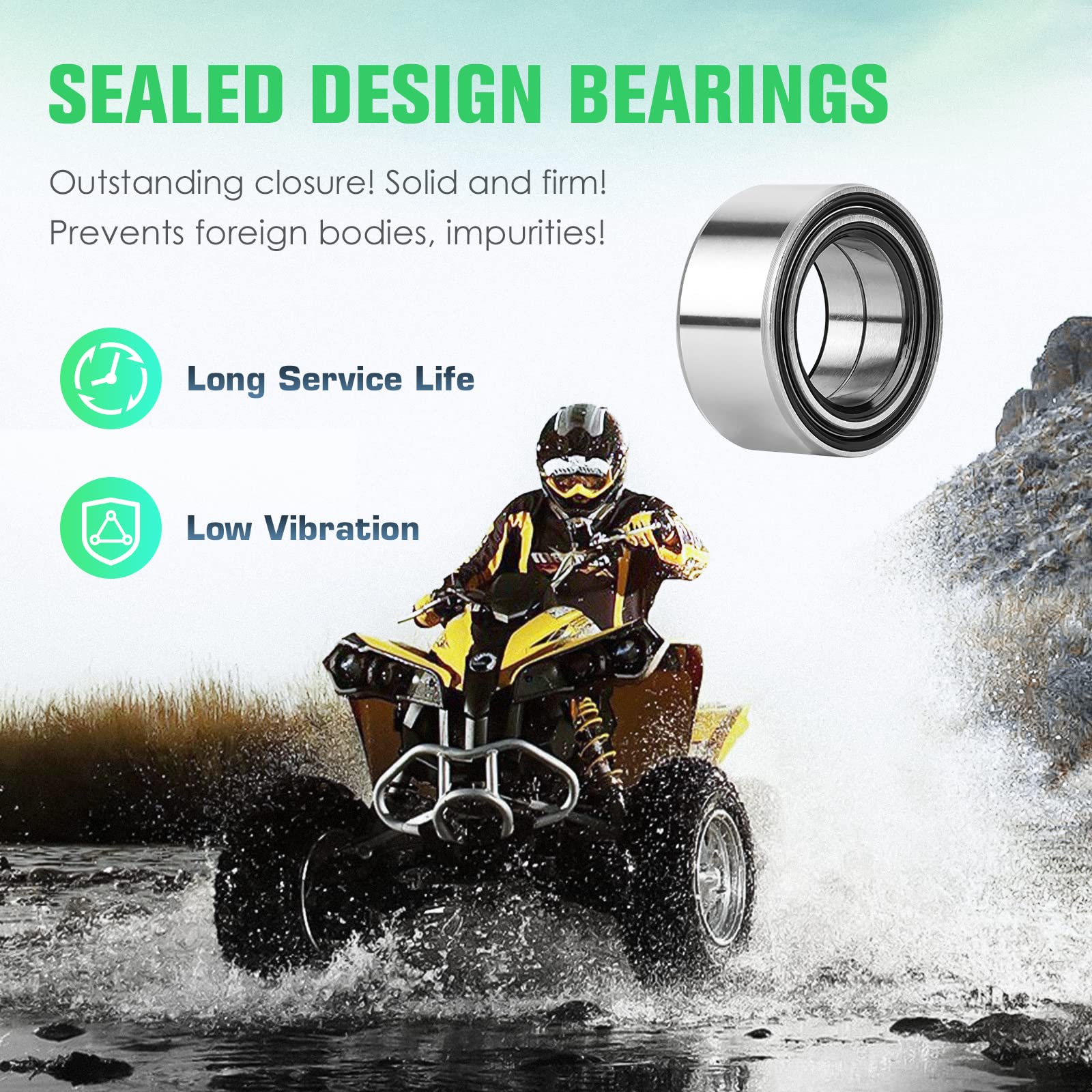 Youxmoto Front Left/Right Cv Axle & Wheel Bearing Kit Fit For Polaris Ranger 500 700 800 4X4 Efi 2009 2010 2011 2012 2013 2014 2015 2016, 4340 Chromoly Steel Drive Shaft Cv Axles, For 1332606, 1332856