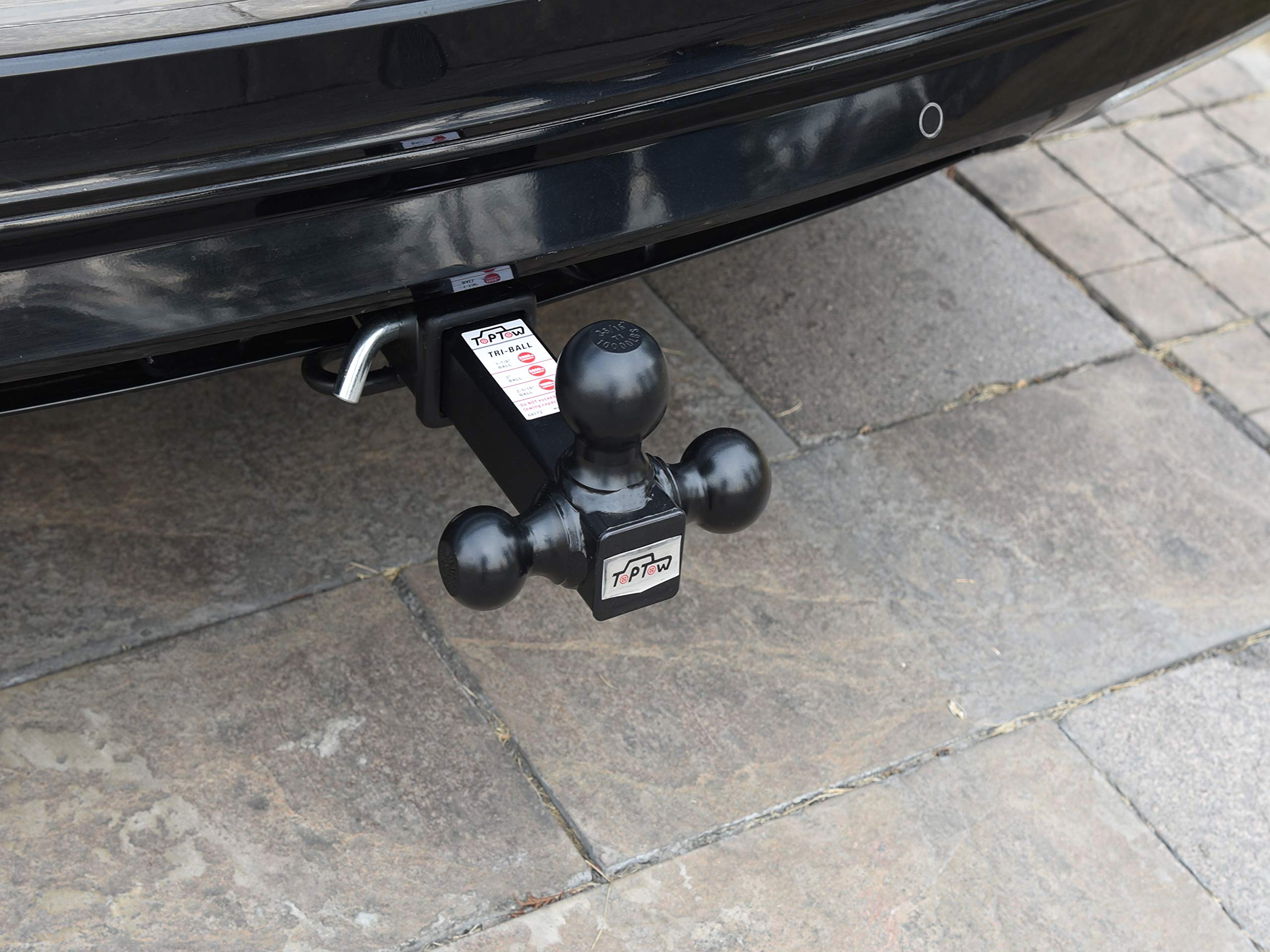 Toptow Trailer Hitch Tri Ball Mount, With 1-7/8'', 2'' And 2-5/16'' Chrome Tow Balls, Fits For 2'' Receivers