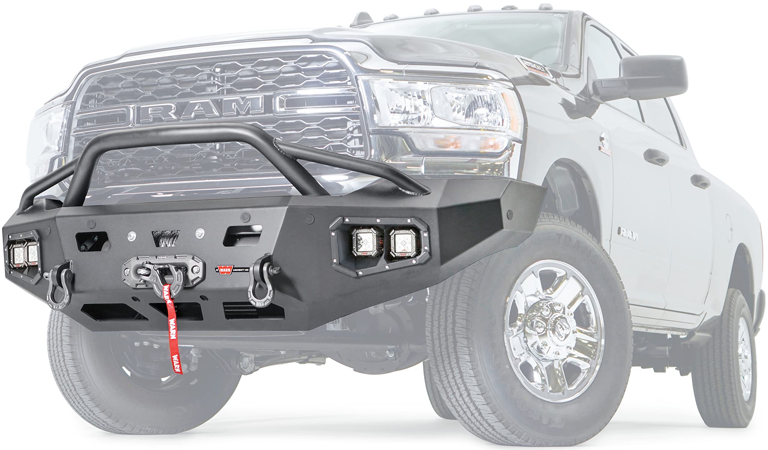 Warn 107003 Ascent Hd Front Bumper With Baja Grille Guard, Fits: Dodge Ram 2500/3500/4500/5500 (2020-2021)