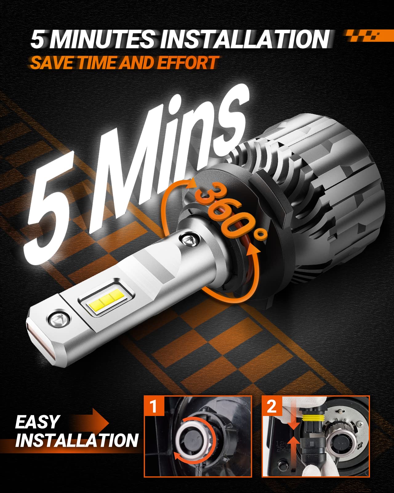 Sealight 9006/Hb4 Light Bulbs 33000Lm Ultra-Bright, S6 9006 Hb4 6500K Xeon White, 60000+Long Life Low Light Bulbs With Cooling F