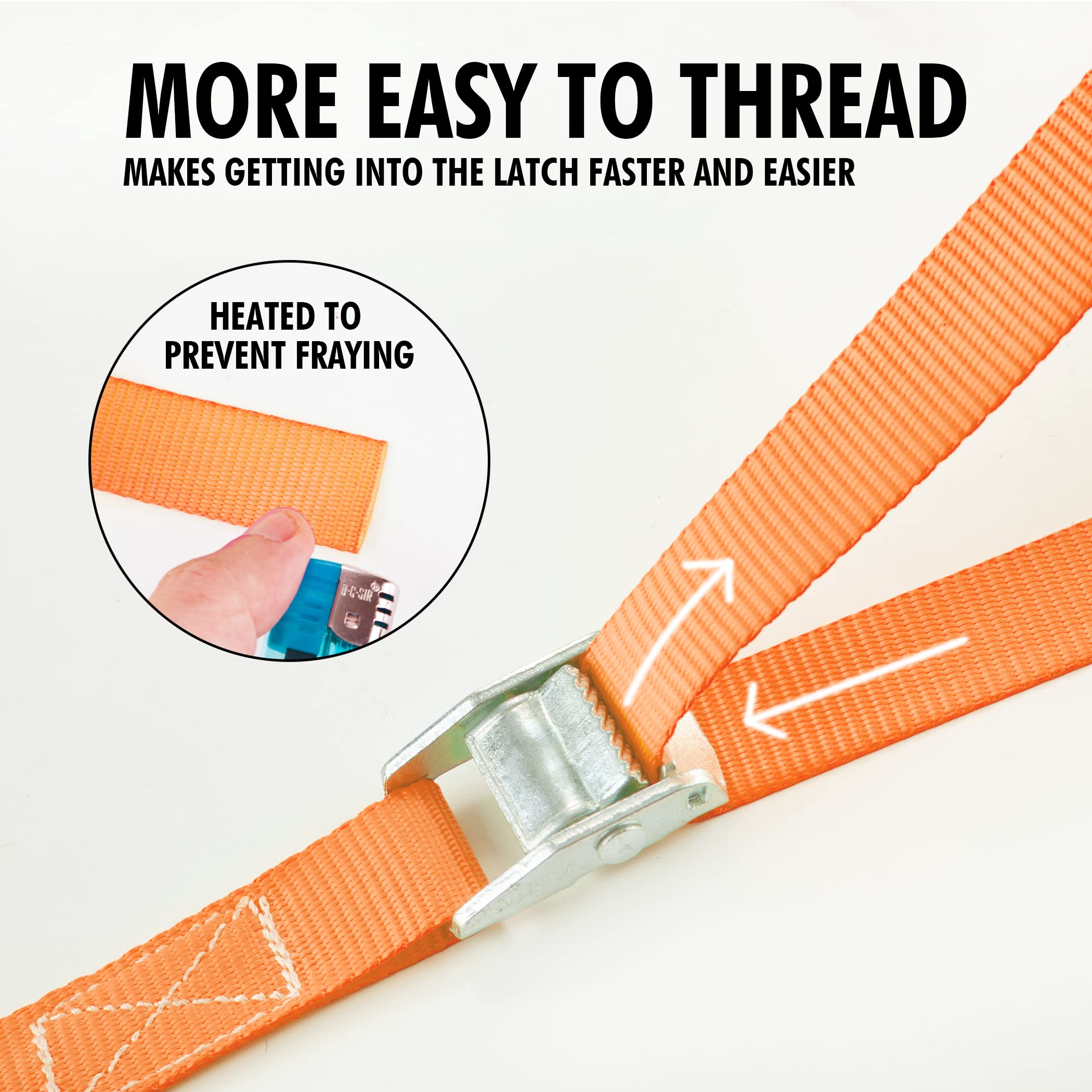 Cartman 1'' X 12'Lashing Straps Cargo Tie-Down Strap Up To 600Lbs, 10Pk In Carry Bag, Orange