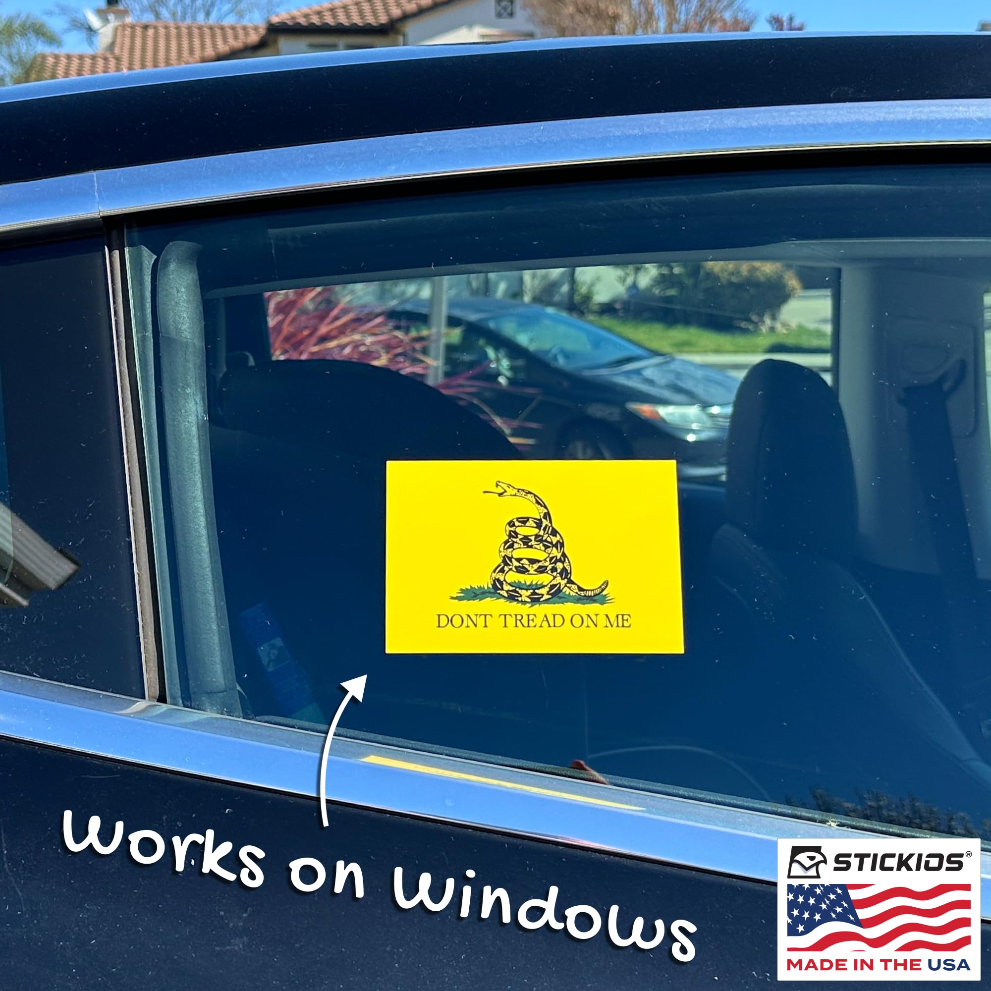 Stickios Dont Tread On Me Sticker - Gadsden Flag Stickers for Cars, Trucks, Windows - Patriotic American Flag Decal - Classic Ye
