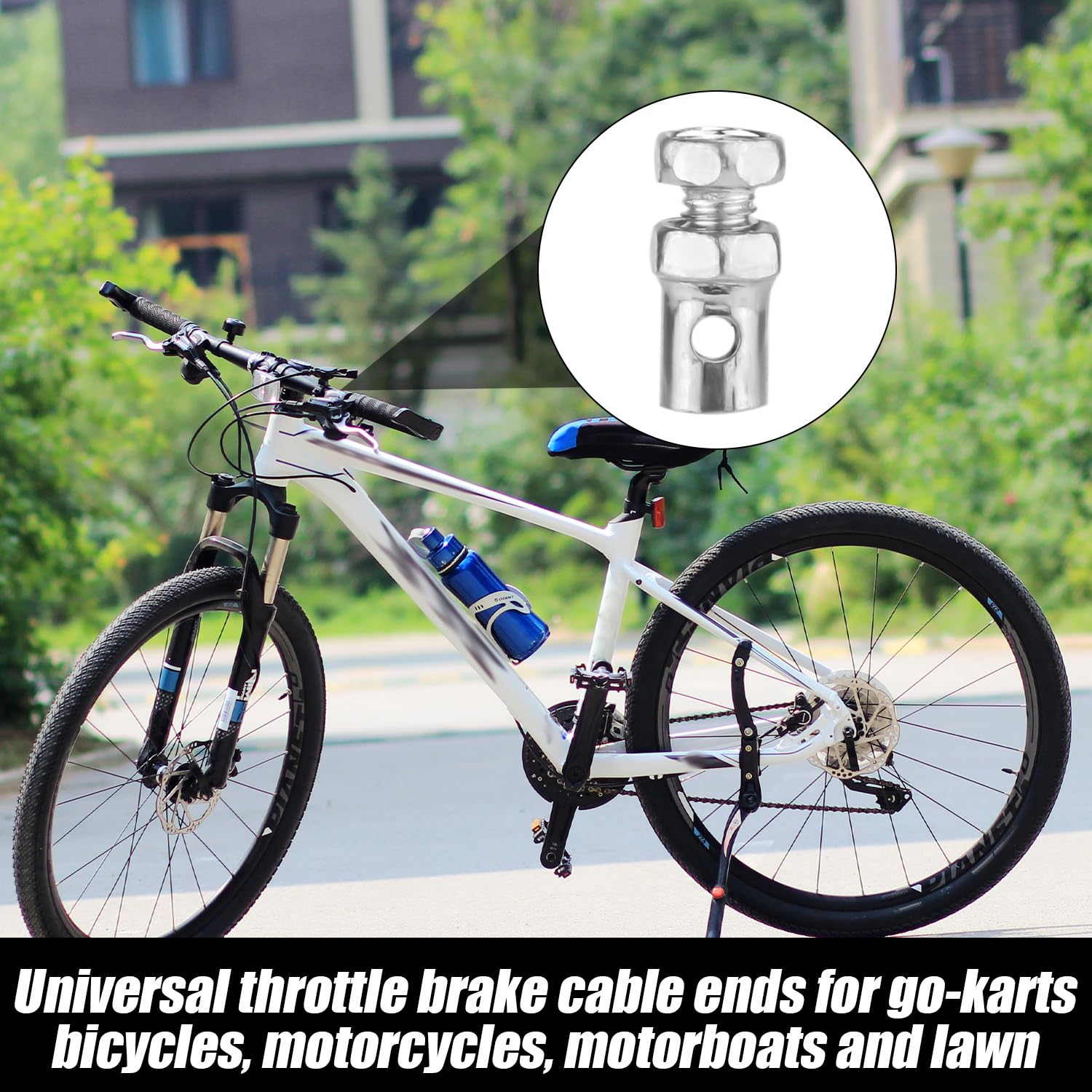 NQEUEPN 20pcs Universal 1/8'' Throttle Brake Cable Ends, Go Kart Throttle Cable Stops Locks Bicycle Brake Cable Crimp Ends for B