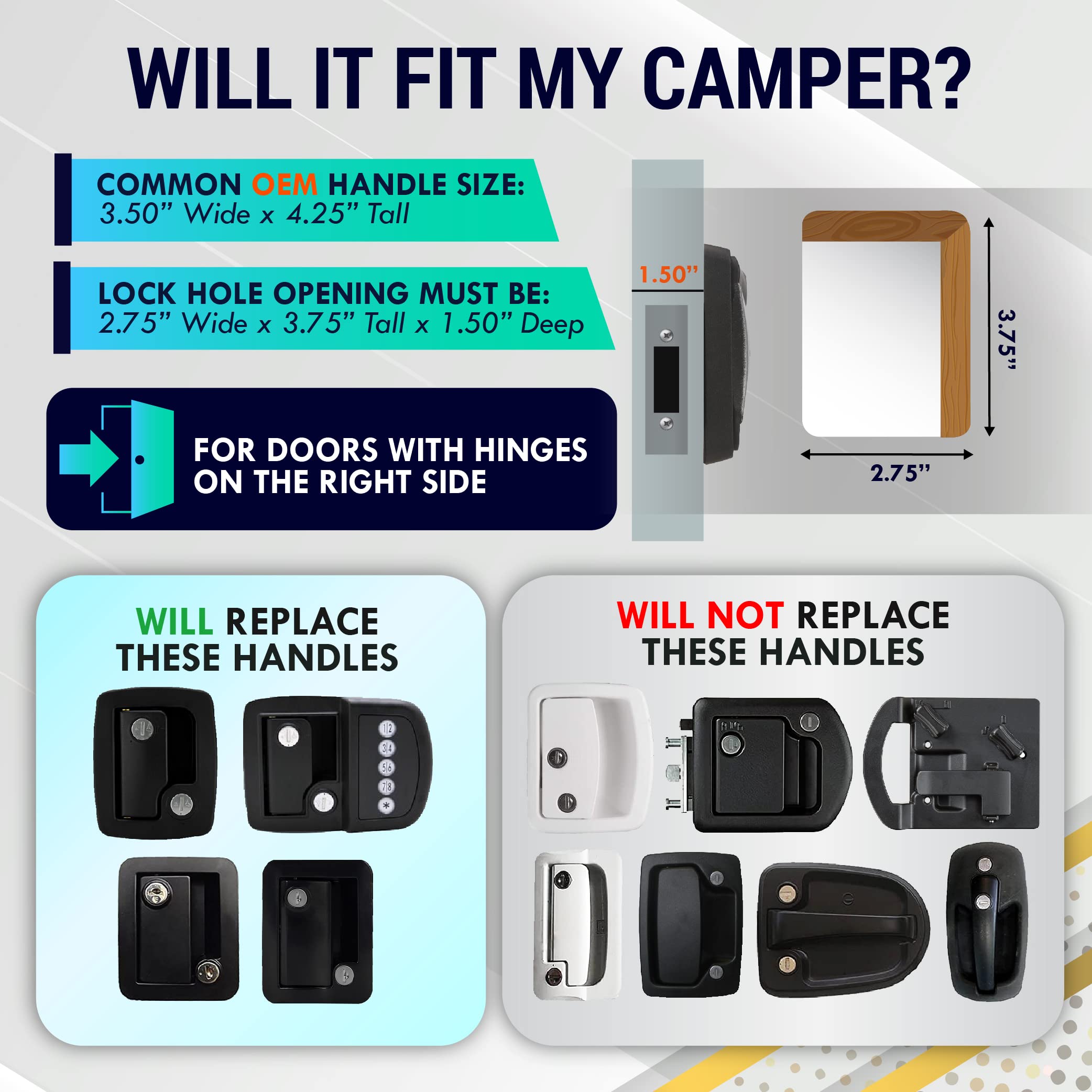 Latch.It Rv Door Locks | Keyed-Alike Mini Mechanical Rv Door Latch | Rv Door Lock Replacement | 100% Metal Camper Door Lock | Rv