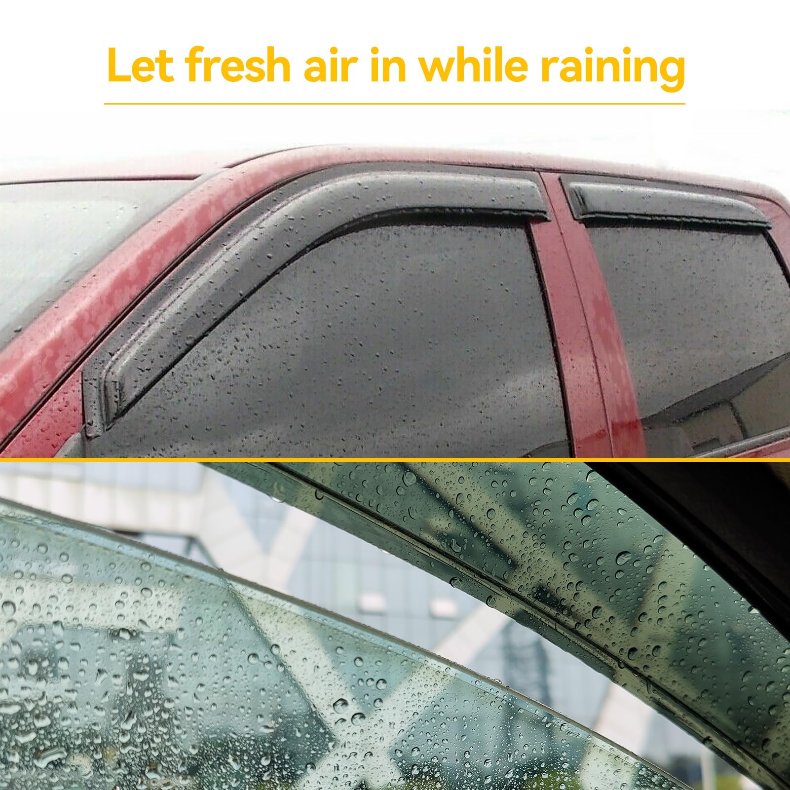 Cxdar Window Rain Guards Visors For 2004 2005 2006 Toyota Tundra Crew Cab, Out-Channel Window Vent Wind Shades Shield Deflectors