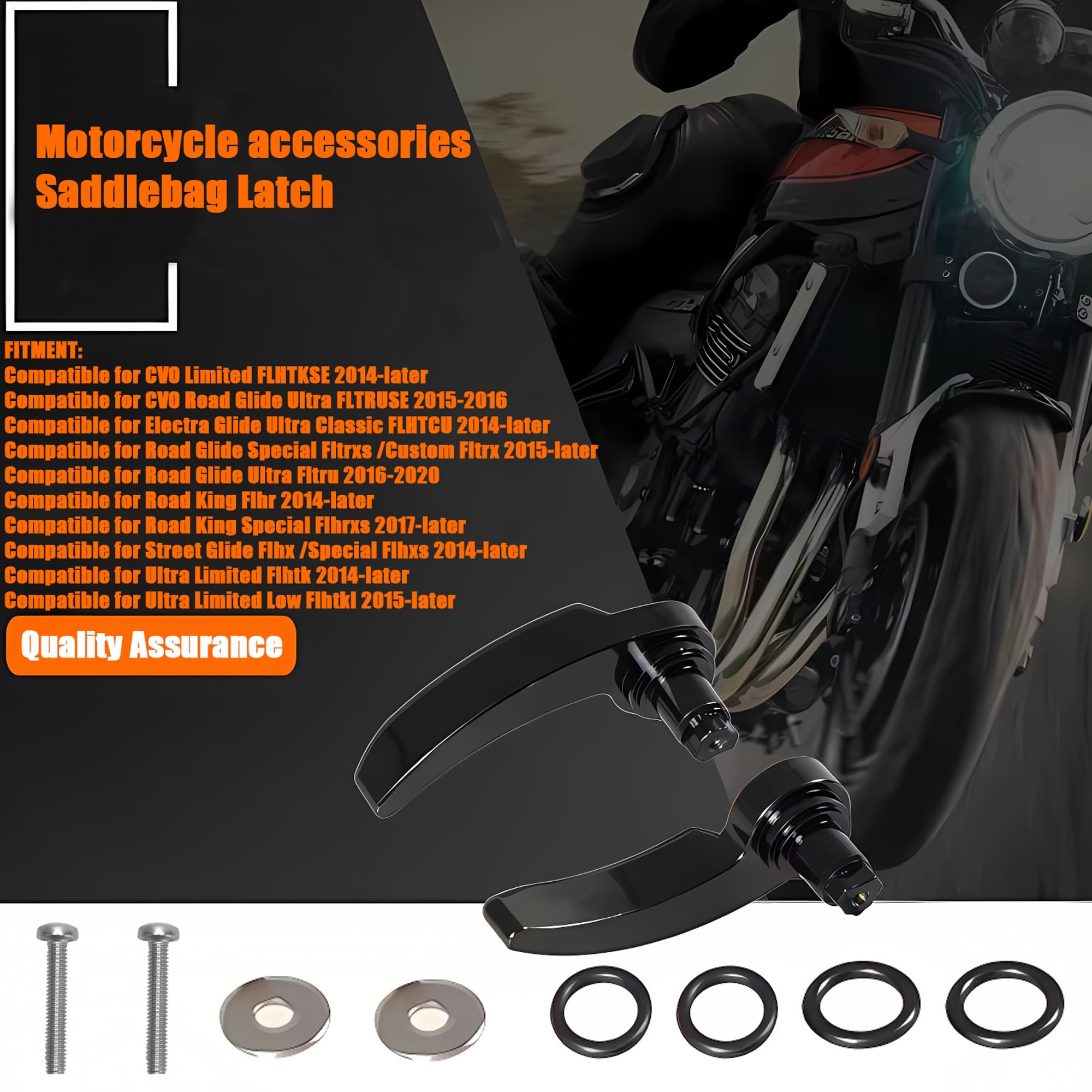 Luckyslycyc Harley Saddlebag Latches - Perfect Fit, Easy Installation - Compatible For Harley Davidson Touring Street Glide Elec