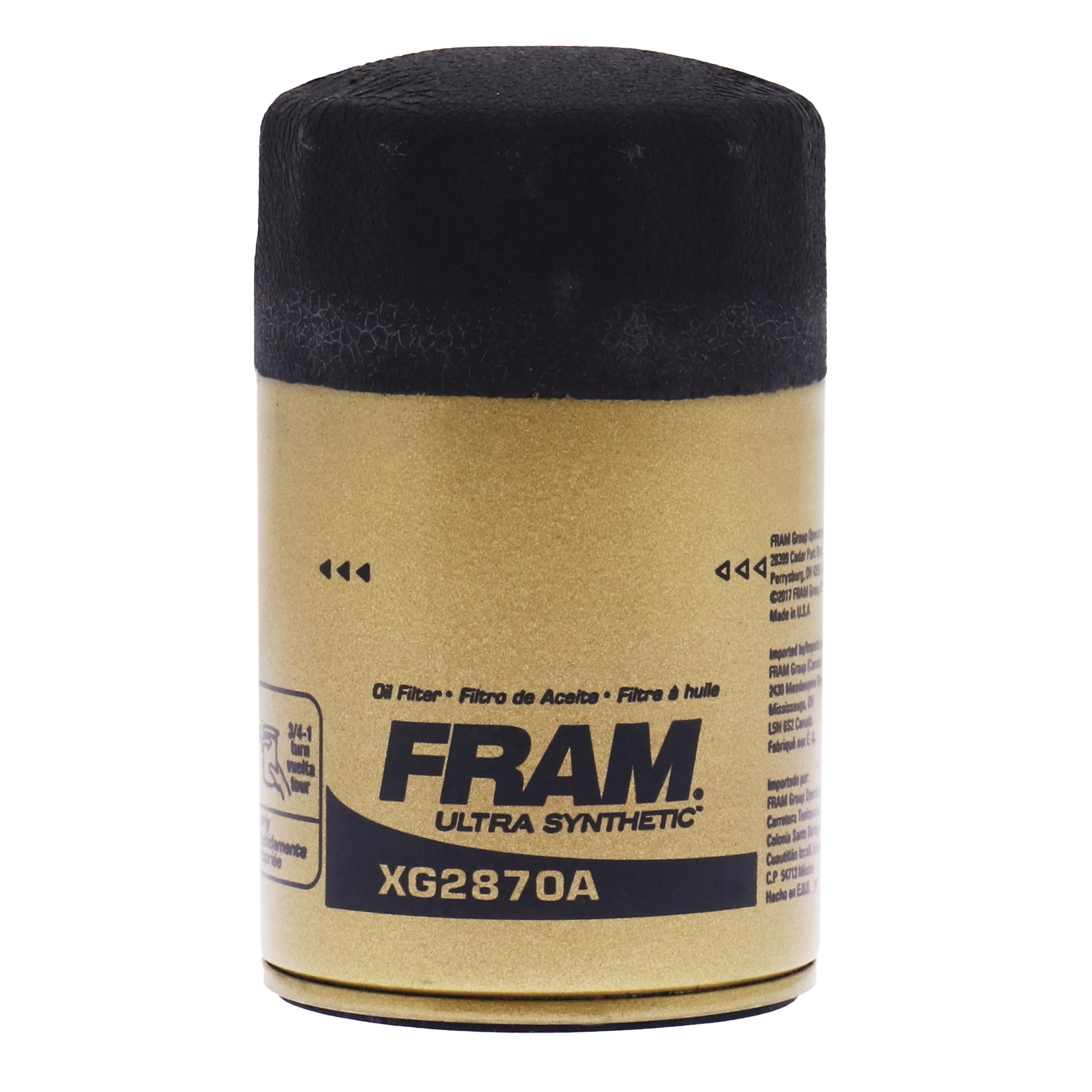 FRAM Ultra Synthetic Automotive Replacement Oil Filter, Designed for Synthetic Oil Changes Lasting up to 20k Miles, XG2870A with