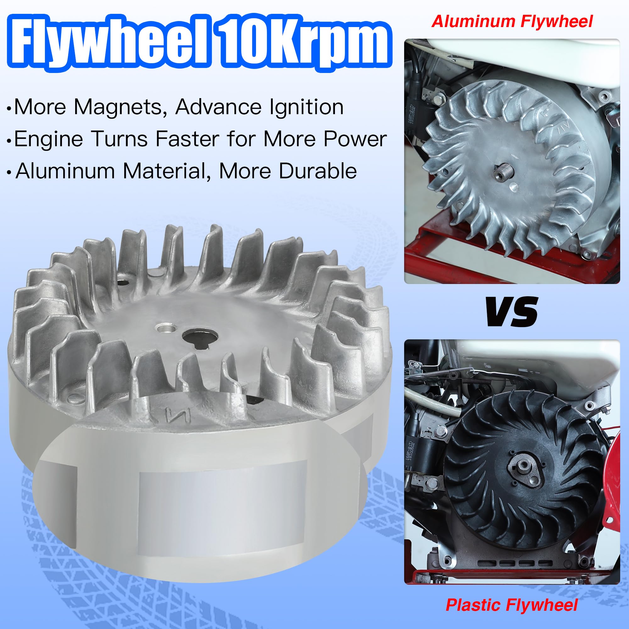 Yoxufa Aluminum Flywheel 10Krpm For Non Hemi Predator 212Cc 224Cc 196Cc 200Cc 208Cc Coleman Ct200U Bt200X Massimo Warrior Mb200