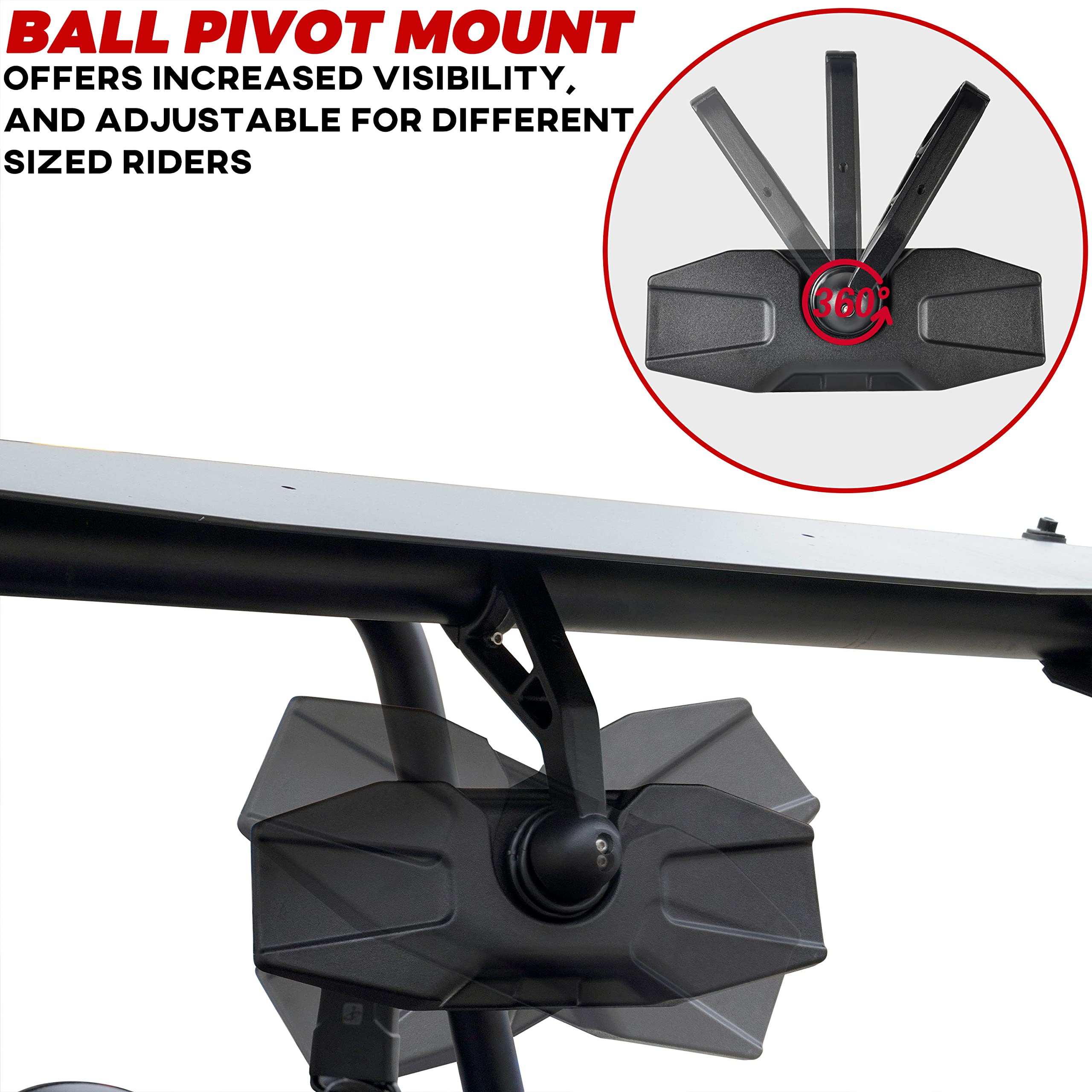 SAUTVS Center Convex Rearview Mirror and Adjustable Folding Side Rear View Mirrors Kit for Polaris RZR XP XP4 1000 Turbo S 4 100