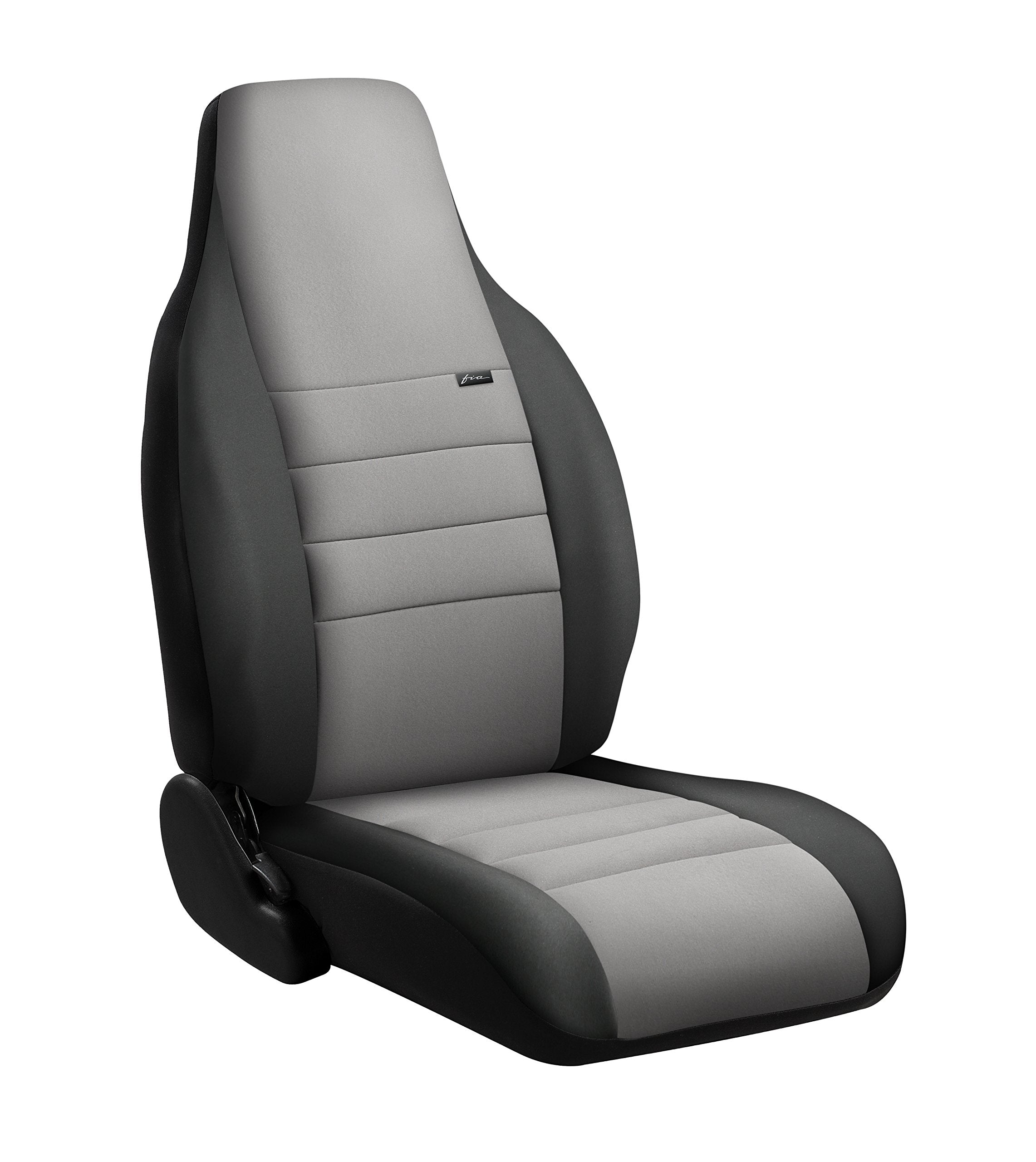 Fia NP92-38 Gray Custom Fit Rear Seat Cover Split Seat 60/40 - Neoprene (Black w/Gray Center Panel)