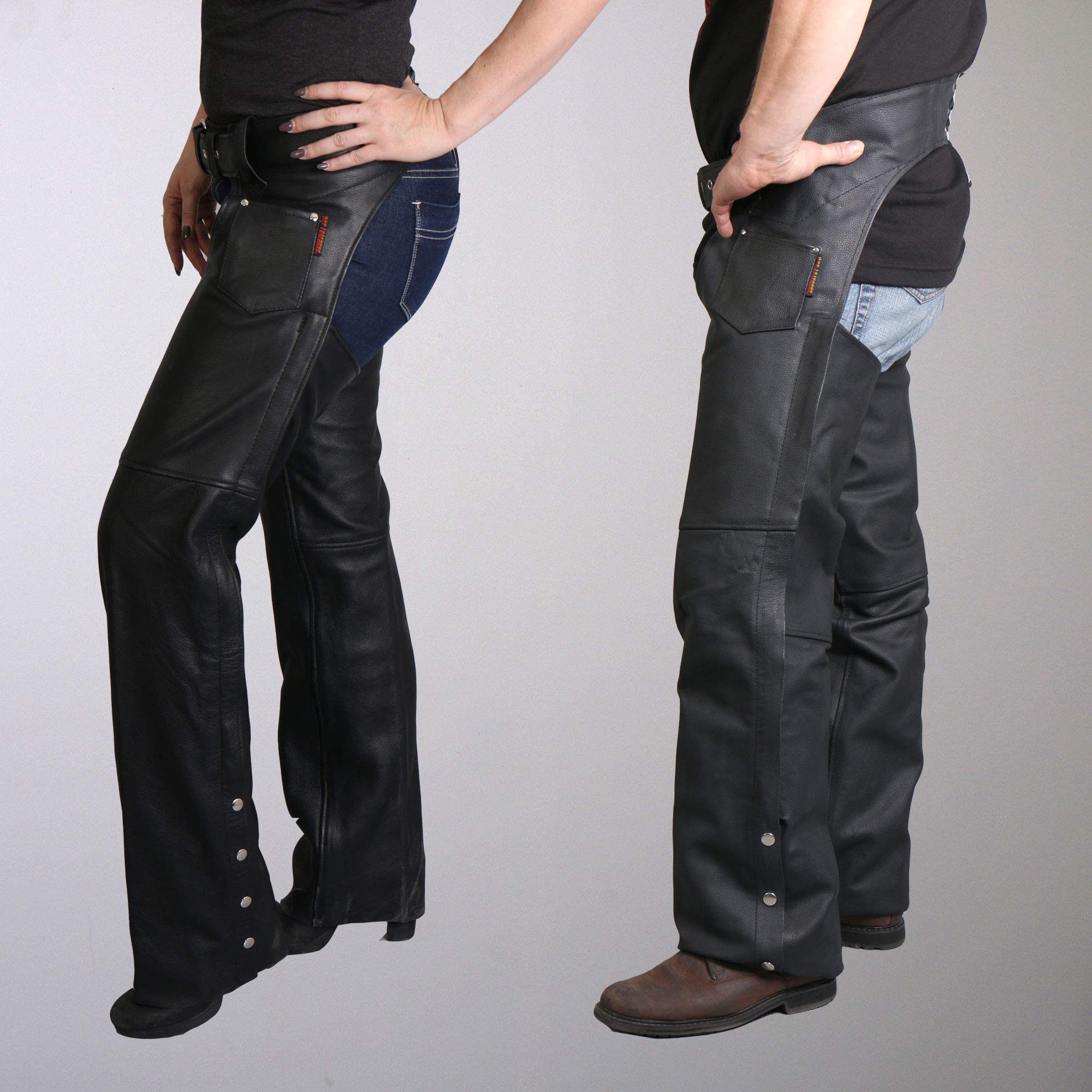Hot Leathers Fully Lined Leather Chaps (Black, Xxxx-Large)