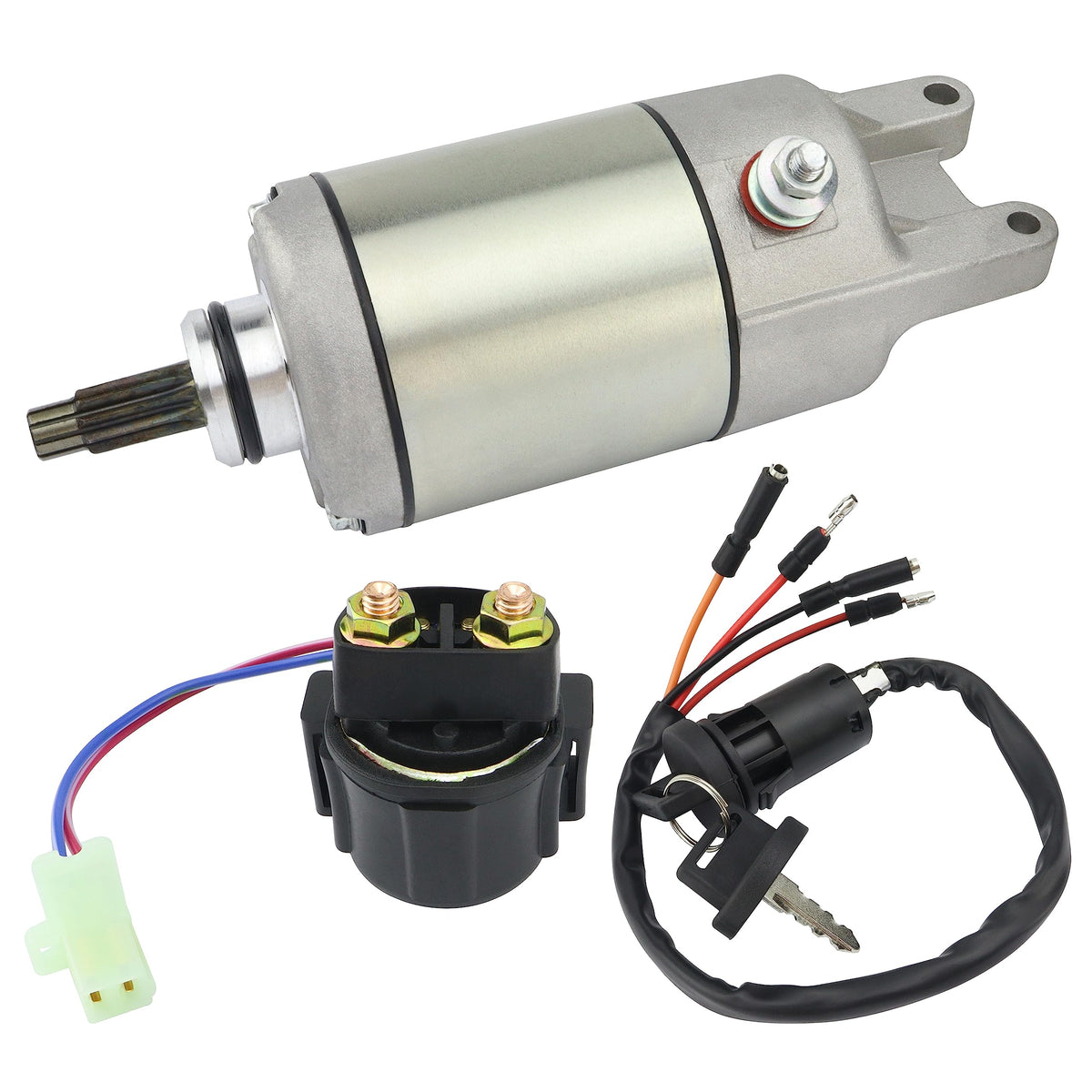 Shamofeng Starter W/Relay & Ignition Switch For Honda Fourtrax Trx300 Trx300Fw 1988-2000, 31200-Ha0-773 31200-Ha0-774 18337, Fou