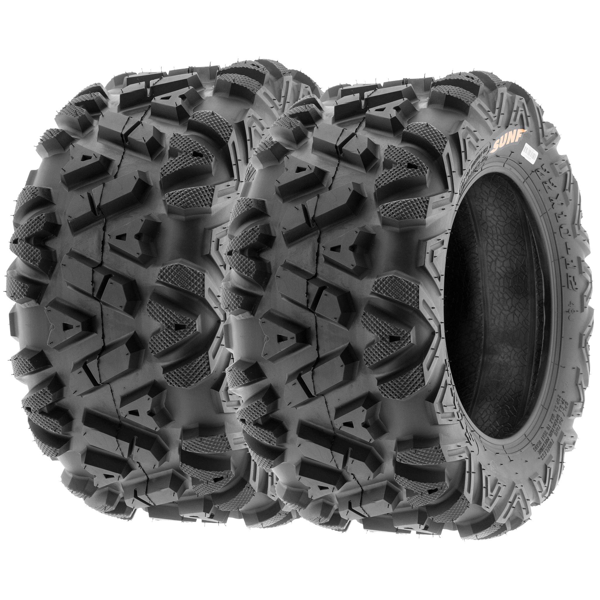 Sunf Power.I Atv/Utv All-Terrain Tire 22X7-12 Front & 22X10-12 Rear, Set Of 4 A033, 6-Pr, Tubeless