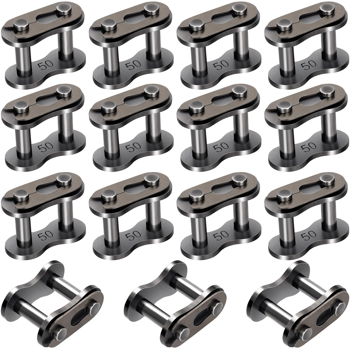 Pagow 15Pcs #50 Roller Chain Connecting Links, Master Connector Link Heavy Duty For Bycicles, Mini Bikes, Motorcycles, Go-Karts,