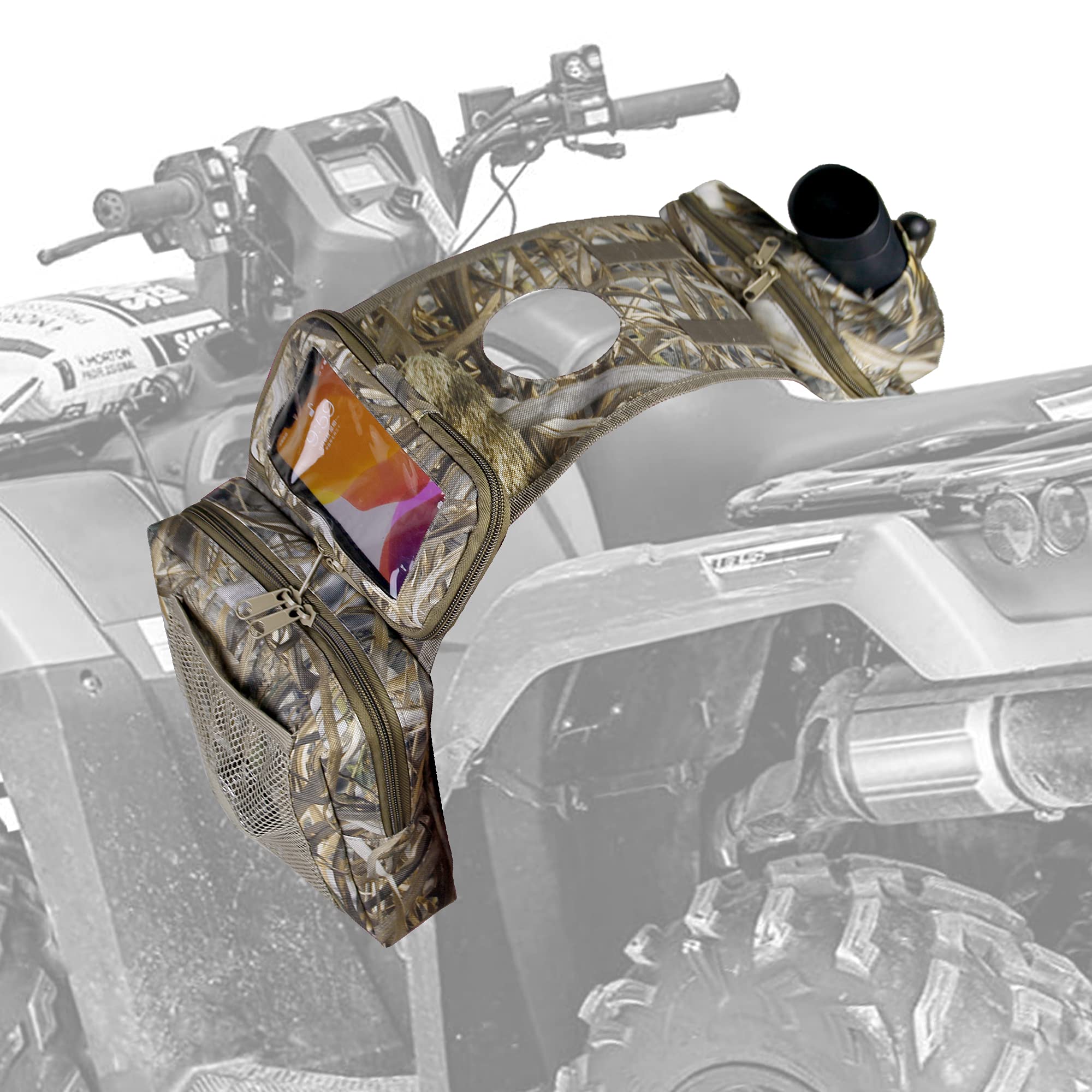 Mydays Atv Saddle Bag,Cargo Tank Phone Bag Storage Luggage For Atv Utv Snowmobile Motorcycle (Camo1)