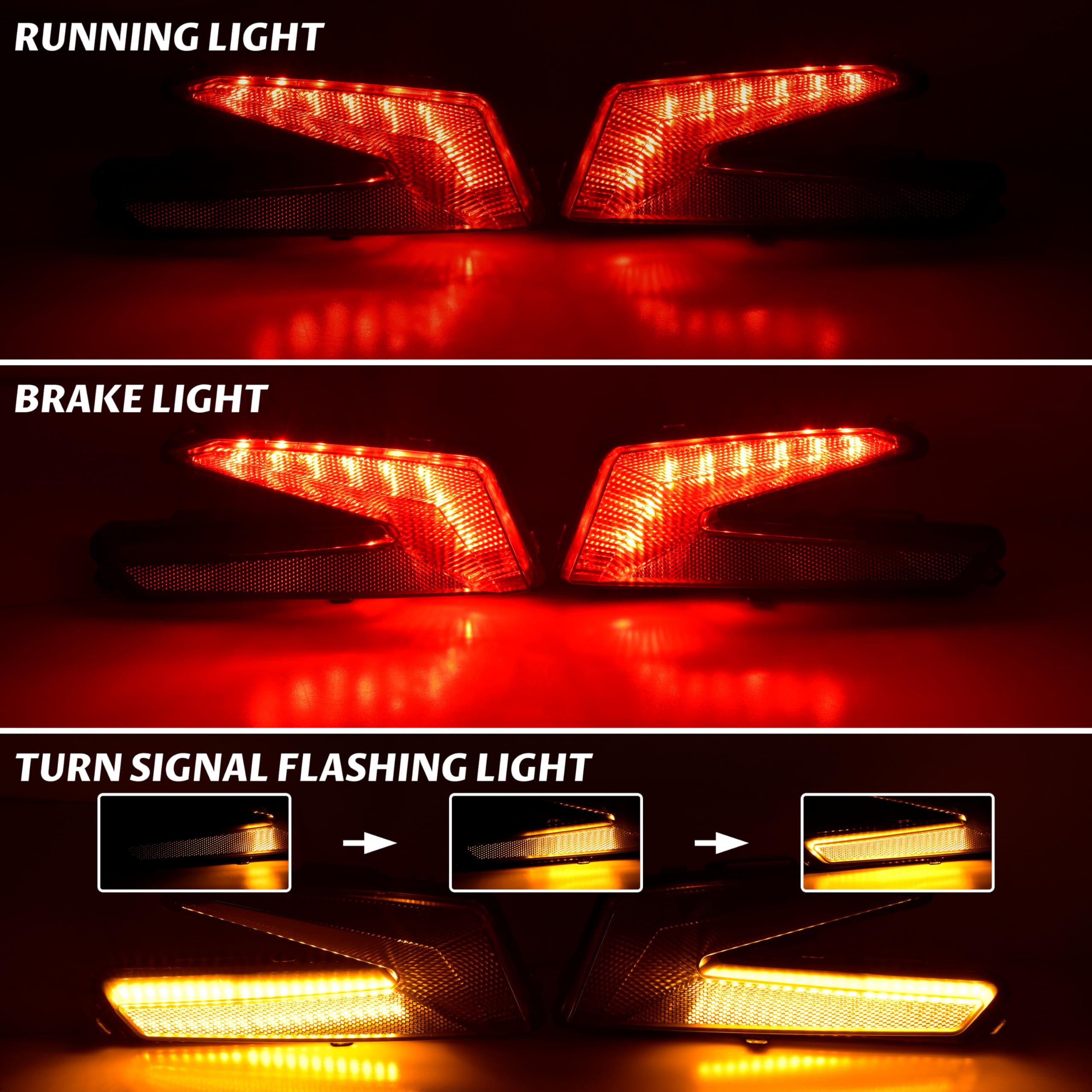 Sautvs Led Taillights Tail Lamps Assembly Tail Lights Rear Lights With Yellow Turn Signal Light For Can-Am Maverick X3 Xds Xrs Max Turbo R 2017-2025 Accessories (2Pcs, #710004744)