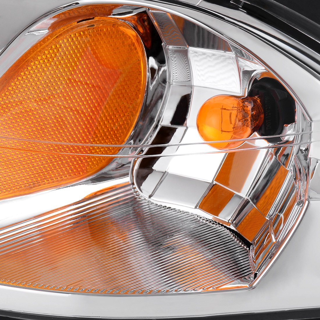 Autosaver88 Headlight Assembly Compatible With 2000-2005 Chevy Impala Oe Style Replacement Headlamps Chrome Housing Amber Reflec