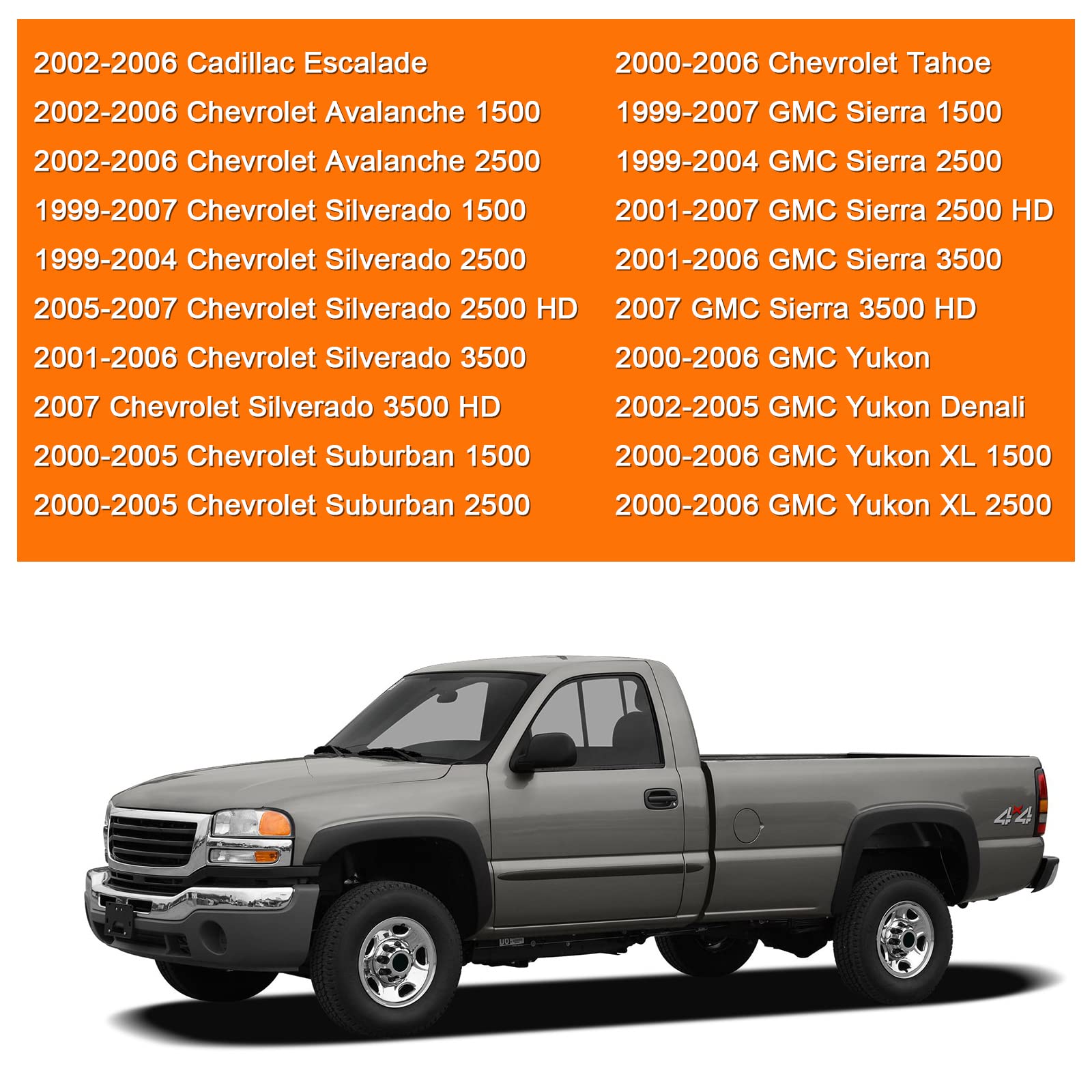 Faersi Exterior Outside Door Handle Front Left Driver Side For 1999-2007 Silverado, Tahoe, Suburban, Avalanche, Gmc Sierra, Yukon Denali, Cadillac Escalade 77261 15034985