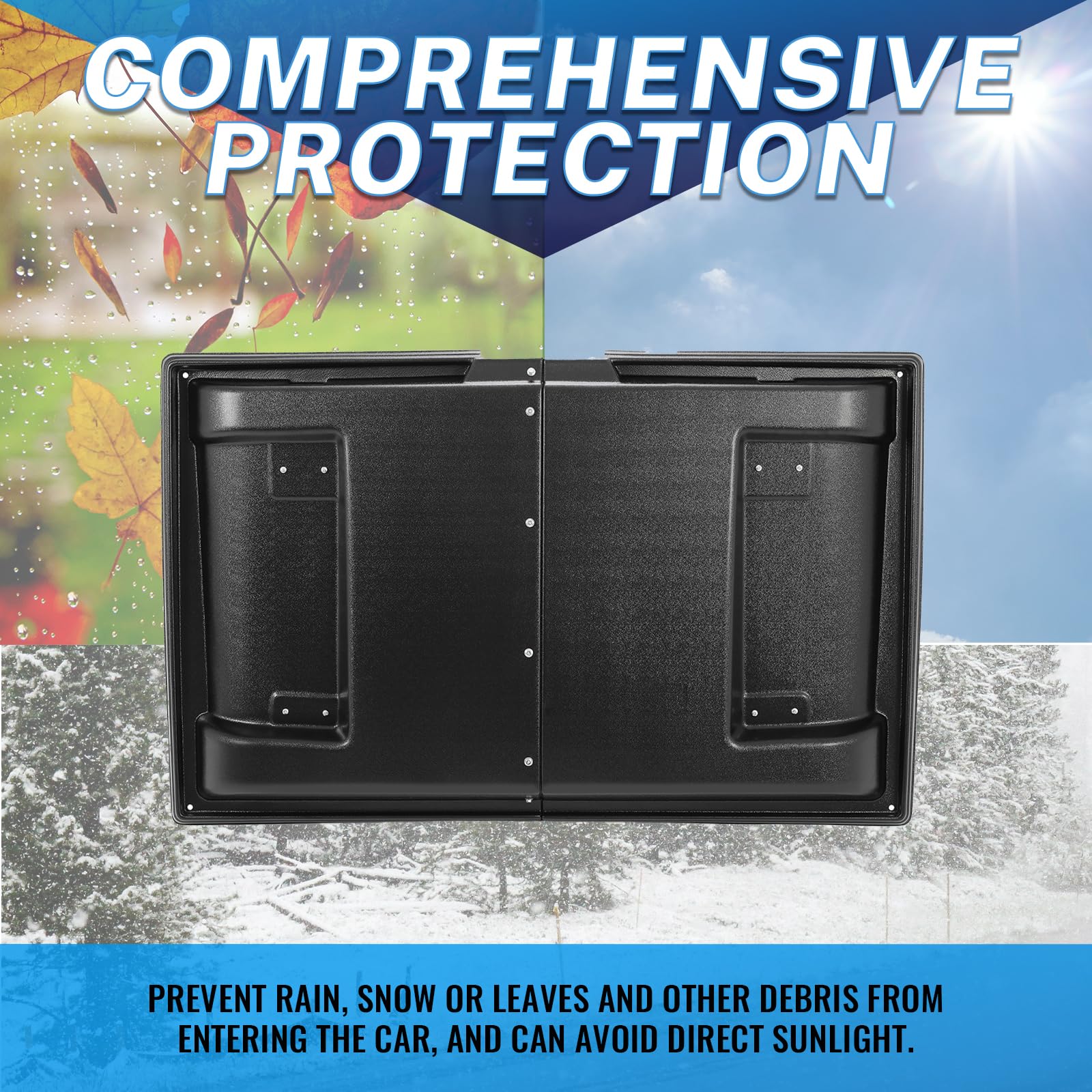 KUAFU Hard Roof Top Compatible with 1990-2024 Kawasaki Mule 2010 2020 2030 2500 2510 2520 3000 3010 3020 4000 4010 Diesel 4x4 FE