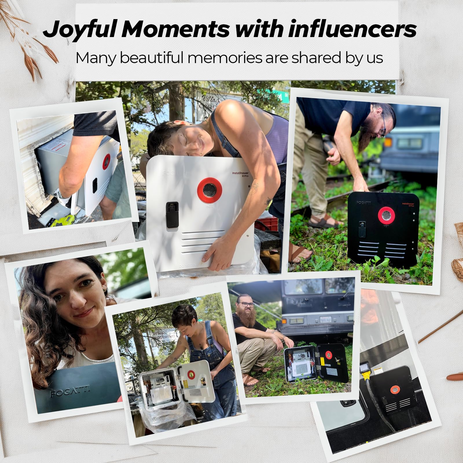 FOGATTI RV Tankless Water Heater, InstaShower 8 Plus, Gen 2, with 15 x 15 inches Black Door and Remote Controller, DC 12V, Best