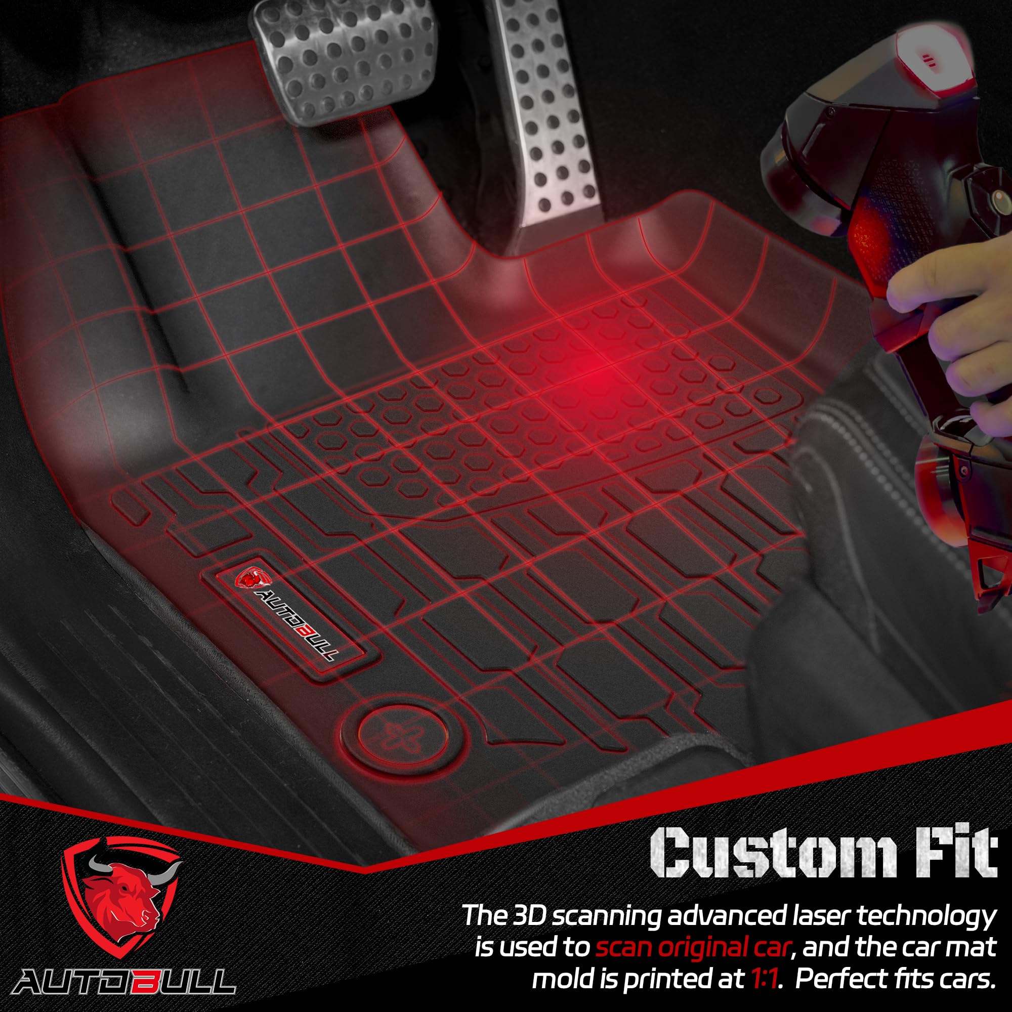 Autobull Floor Mats & Cargo Liner Compatible With 2011-2023 Dodge Charger Rwd & Chrysler 300 Rear-Wheel Drive Only Cargo Mat, Fu