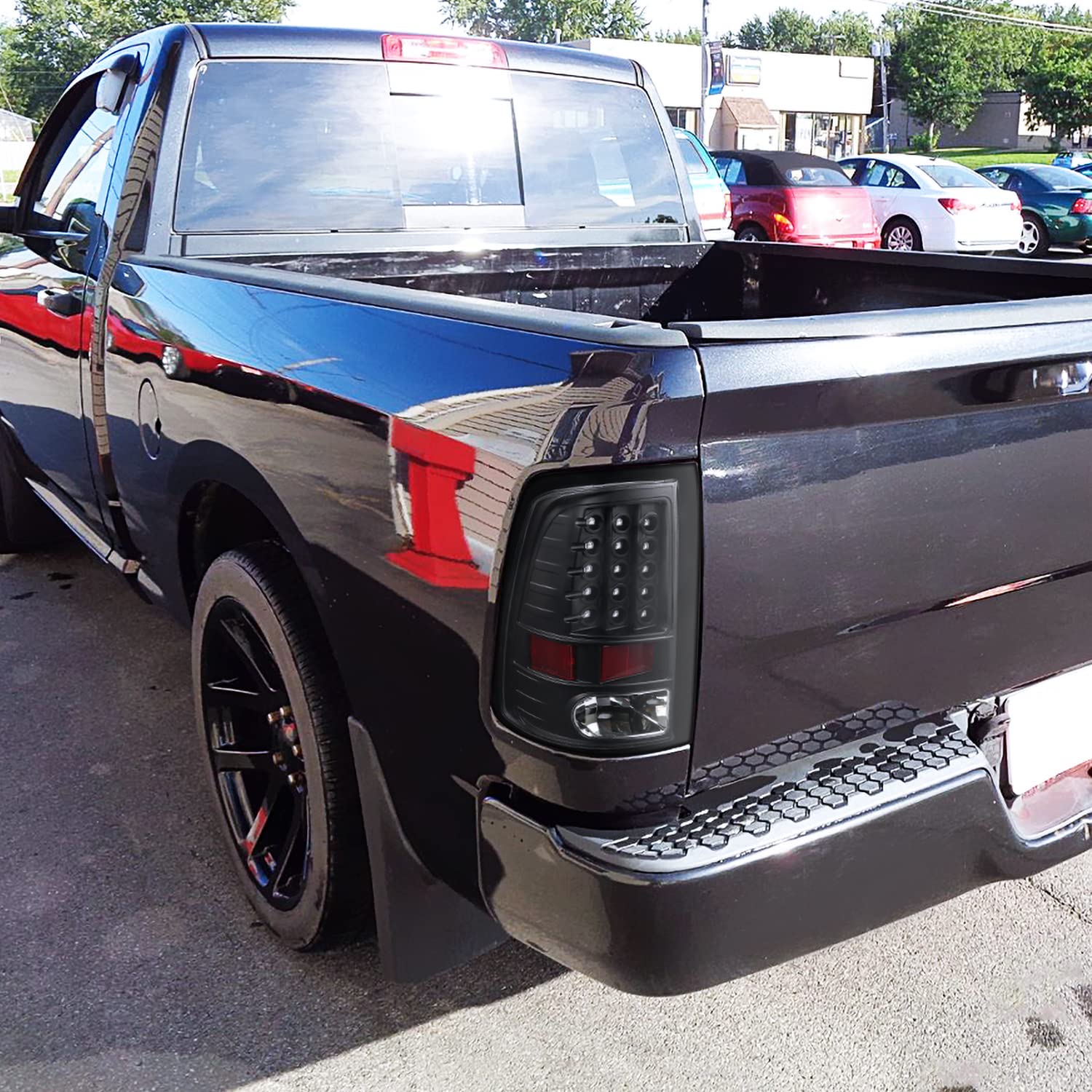 Spec-D Tuning Black Housing Clear Lens LED Tail Lights Compatible with 2009-2018 Dodge Ram 1500, 2010-2018 Dodge Ram 2500/3500,