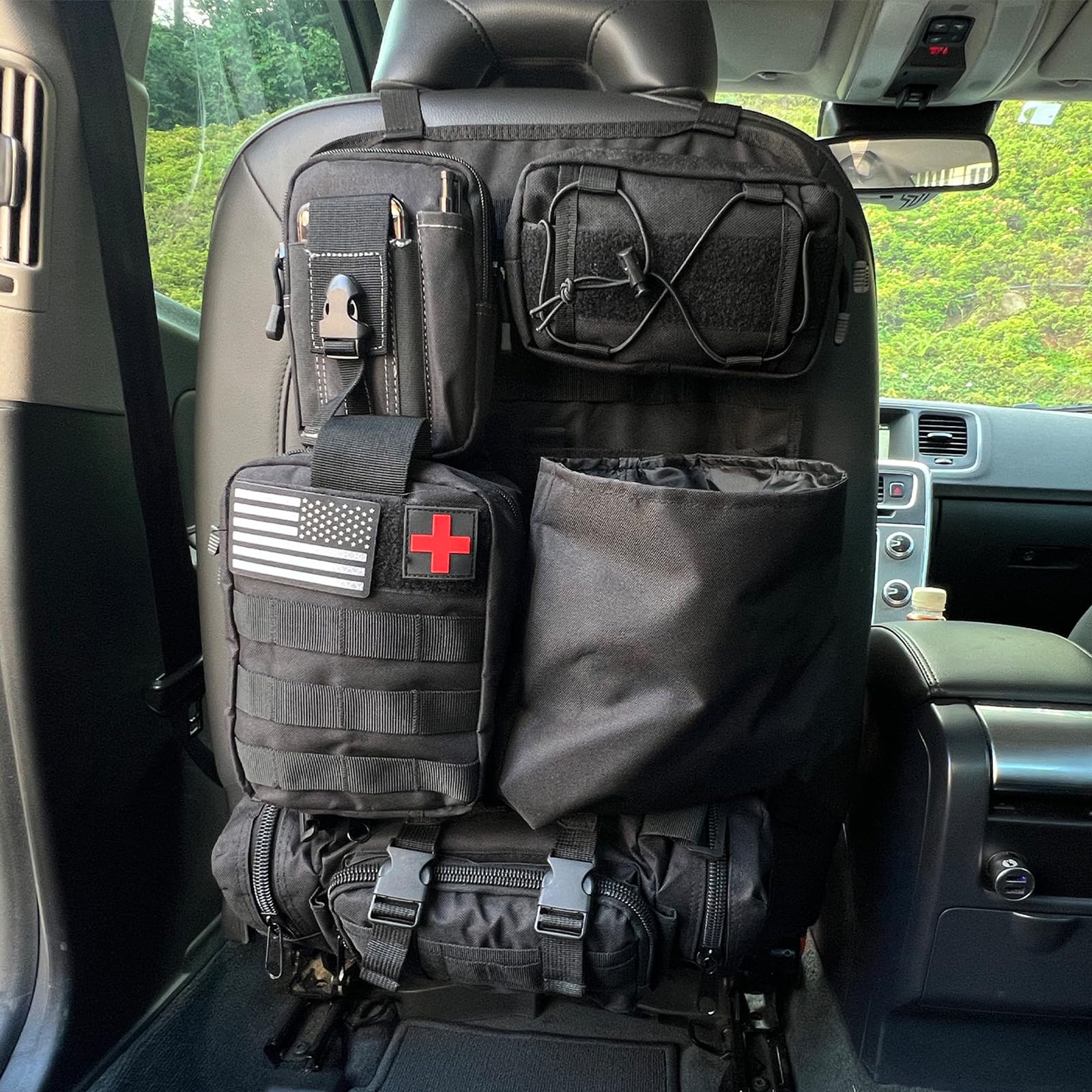 Meautele 8 Pack Tactical Molle Car Seat Back Organizer Vehicle Panel Organizer With 7 Detachable Molle Pouch For Car Truck Ford