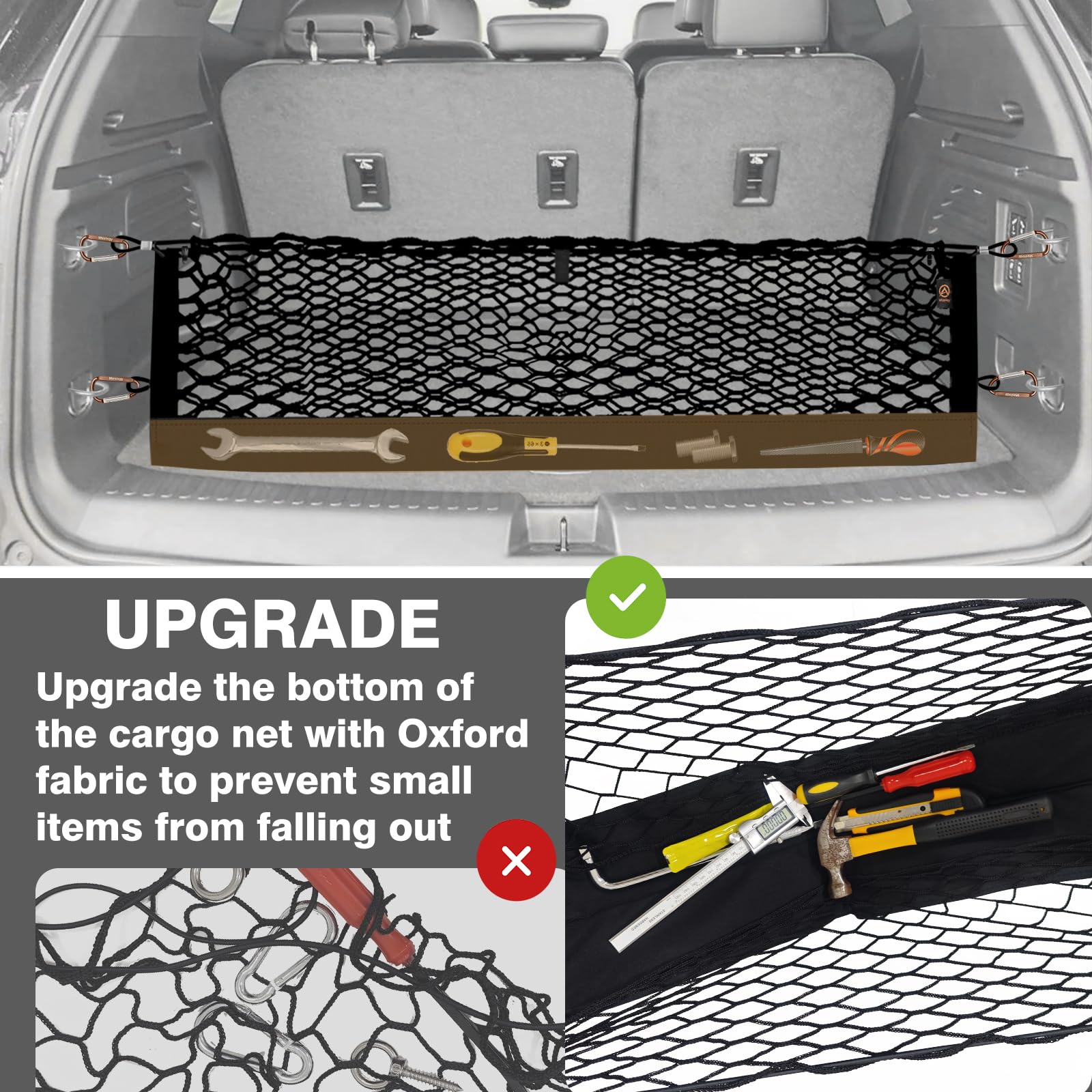 Muslogy Envelope Style Trunk Cargo Net Compatible With 2024 2025 Gmc Acadia & Chevy Traverse & 2025 Buick Enclave Accessories Up