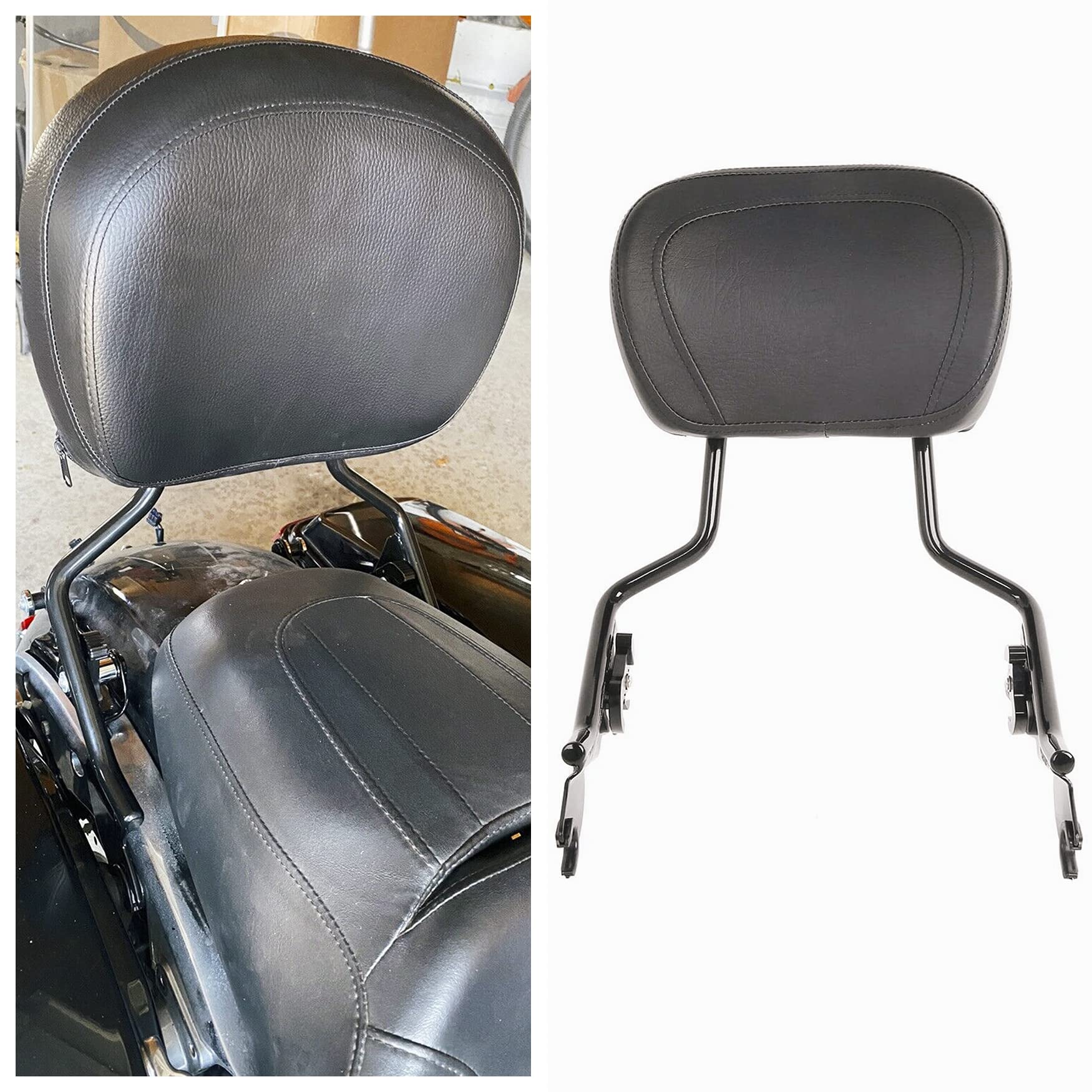 Ecotric Adjustable Detachable Sissy Bar Backrest Compatible With 2009-2024 Harley Touring Road Electra Tri Street Glide/Road Kin